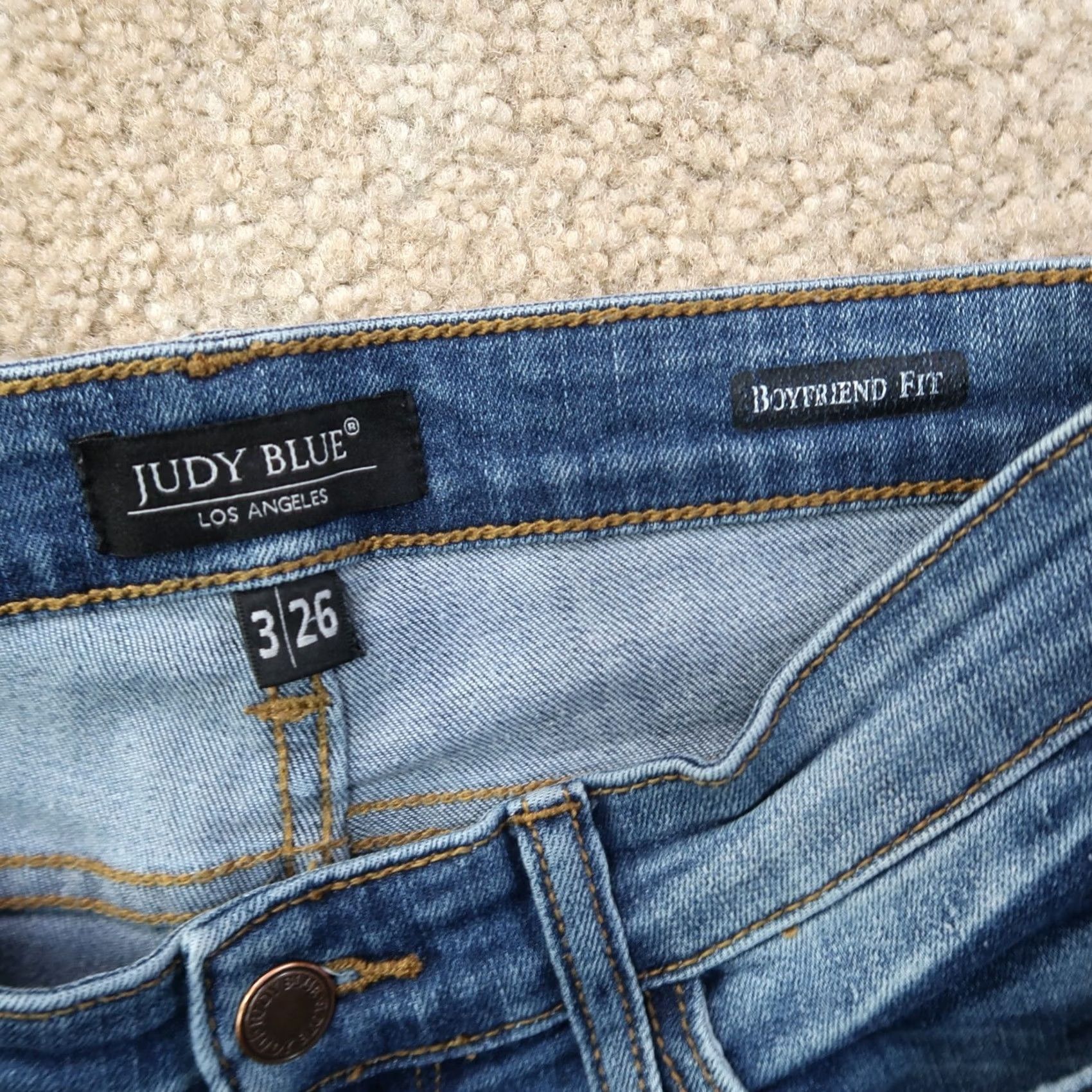 Denime VINTAGE Judy Blue Boyfriend Jeans Women's 3/26 Blue Stretch Denim Jeans Size 26" / US 2 / IT 38 - 4 Thumbnail