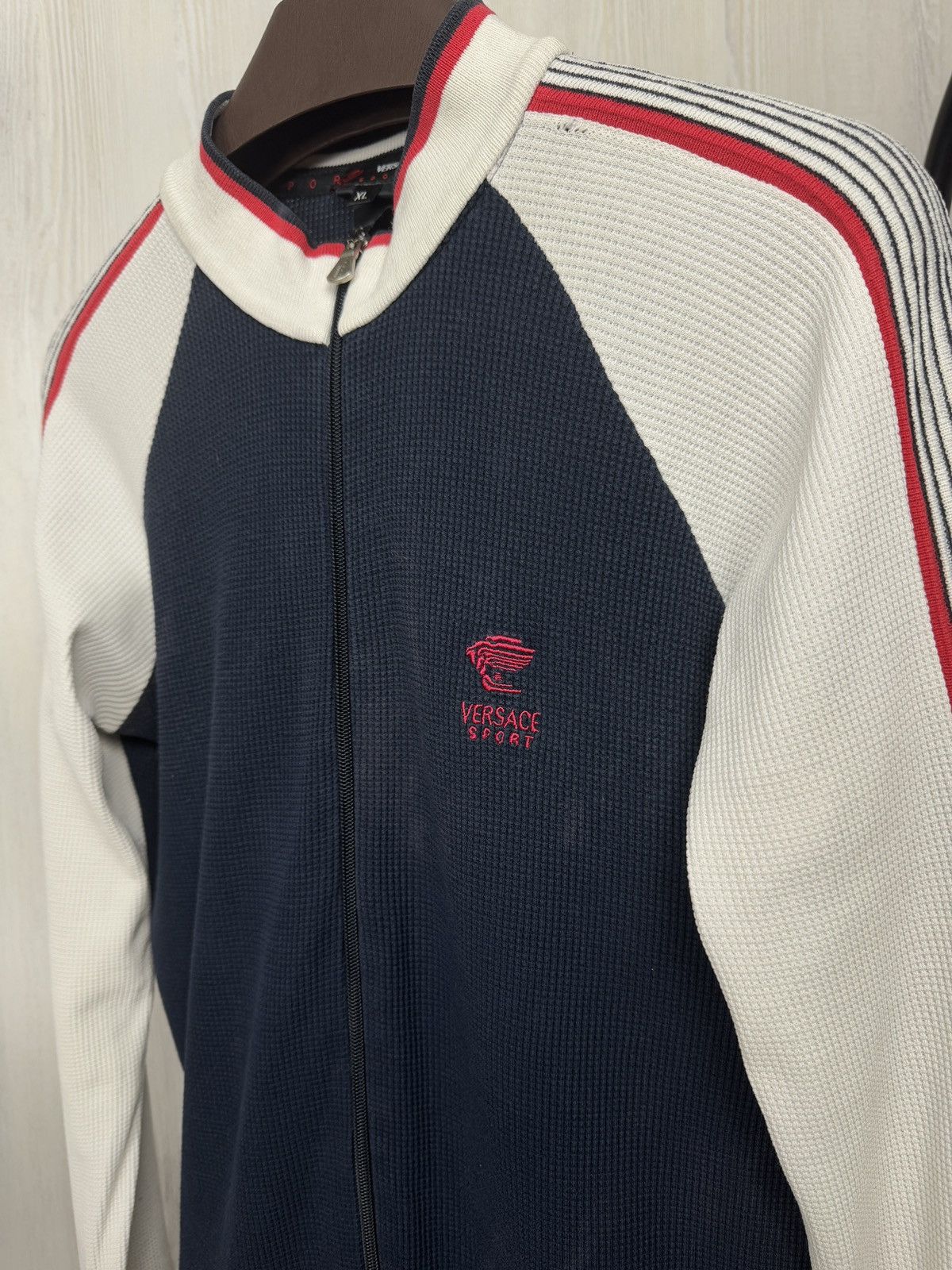 Versace Versace Sport vintage distressed faded full zip sweater Size US XL / EU 56 / 4 - 6 Thumbnail