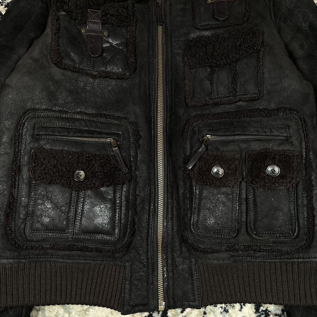 Dolce & Gabbana AW2009/10 Dolce & Gabbana Utility Bomber Shearling Jacket Size US L / EU 52-54 / 3 - 6 Thumbnail