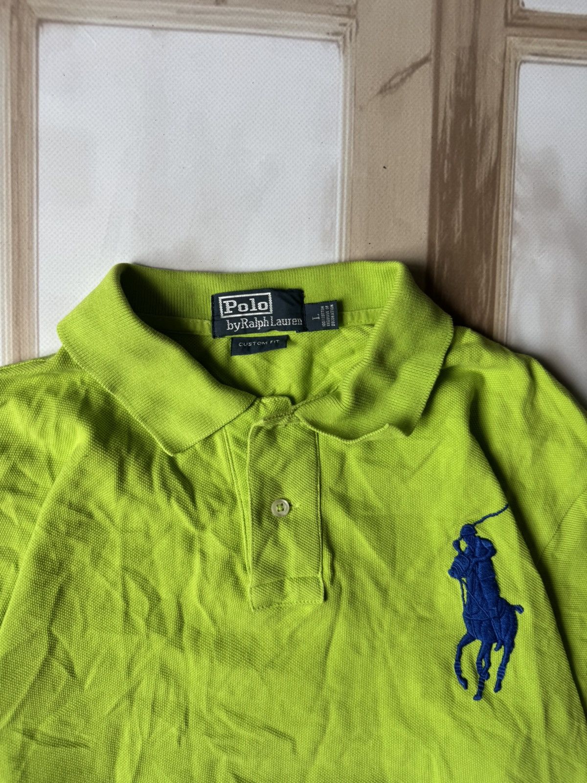 Polo Ralph Lauren Polo Ralph Lauren Big Pony Green & Purple Mesh Polo Shirt Size US L / EU 52-54 / 3 - 4 Thumbnail