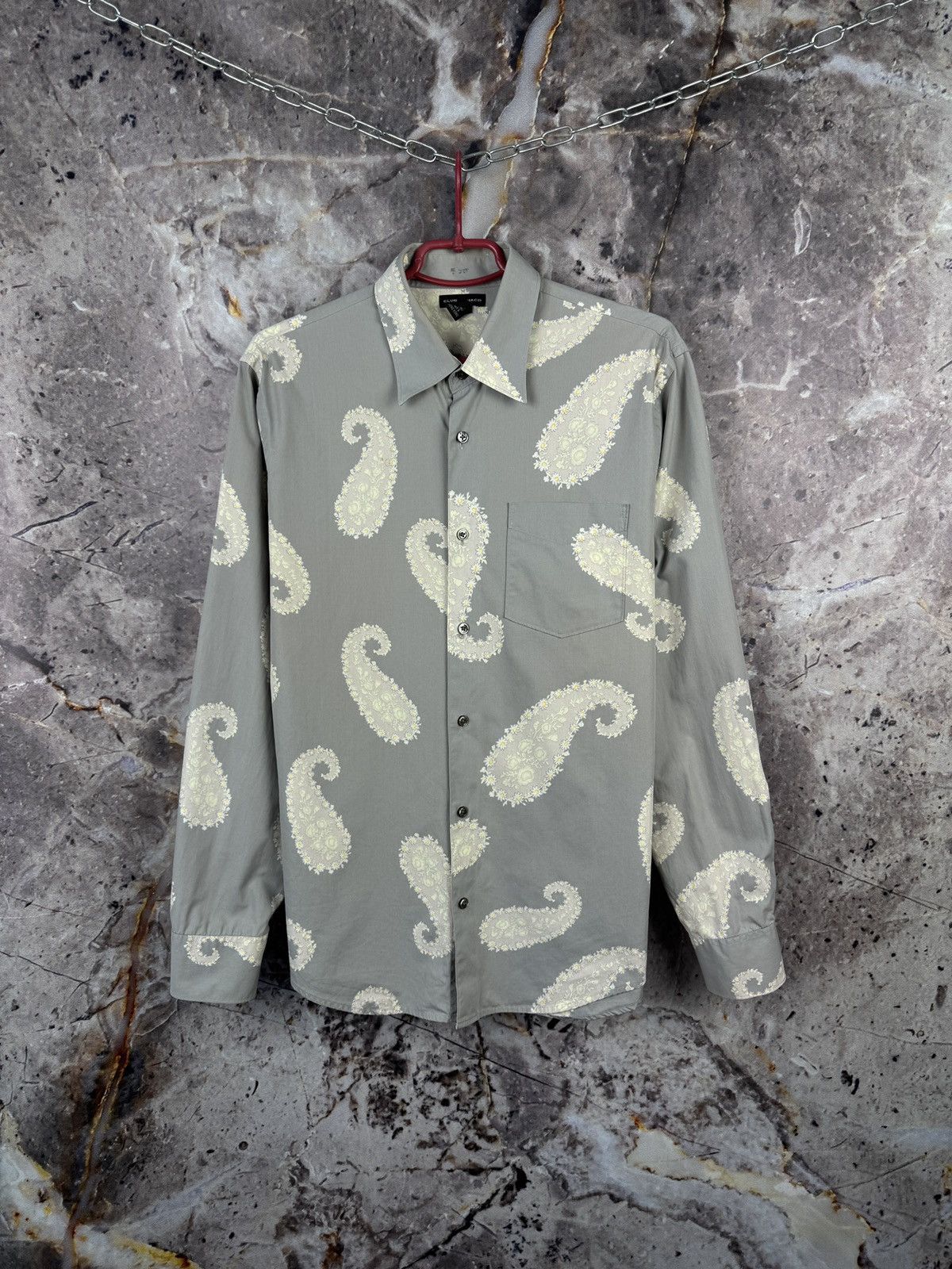 Club Monaco Club Monaco Paisley Button Up Shirt Gray Casual Men’s Size US M / EU 48-50 / 2 - 1 Thumbnail