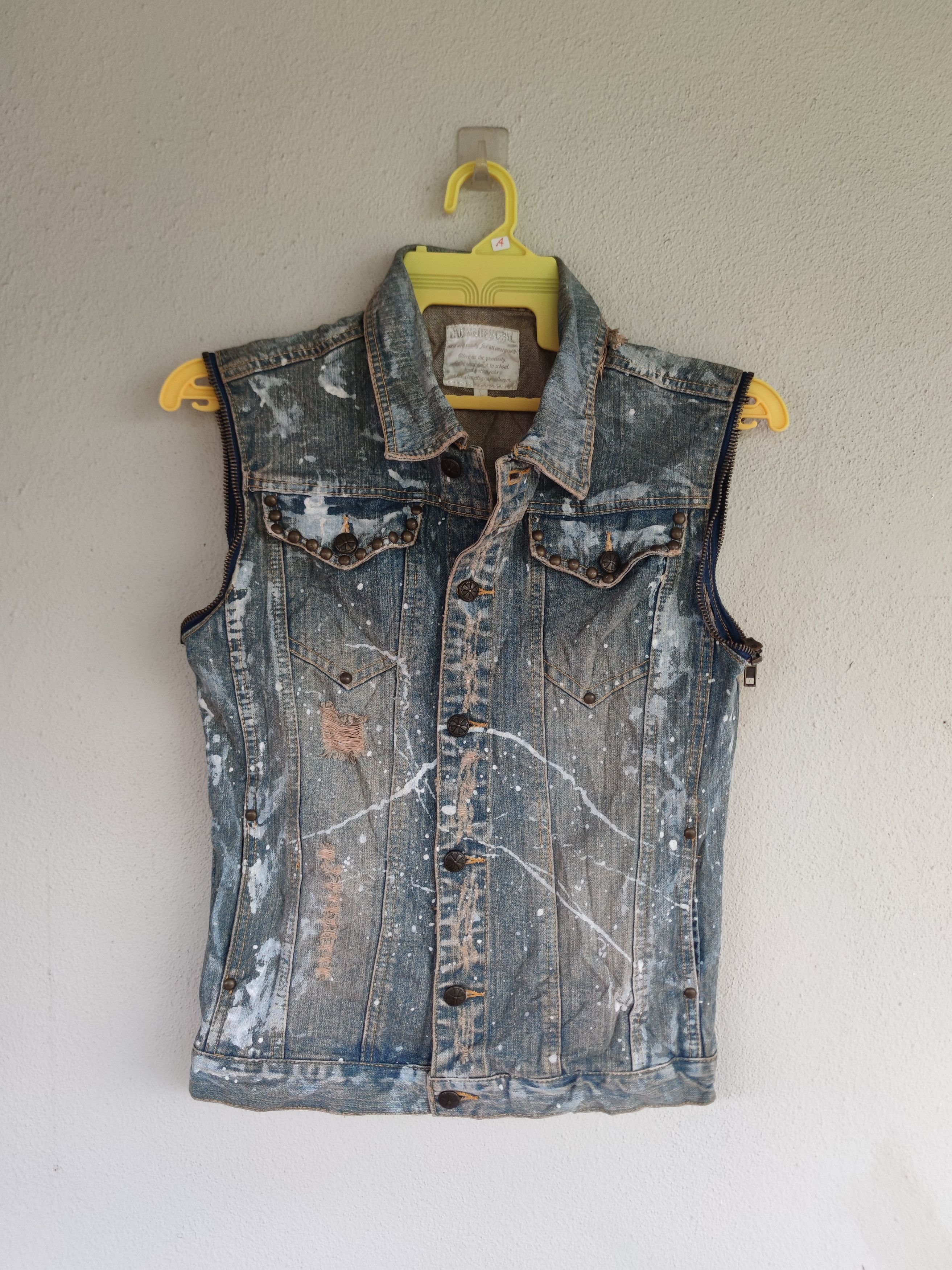 If Six Was Nine Clonedevgru Distressed Design Denim Vest Size US L / EU 52-54 / 3 - 1 Thumbnail