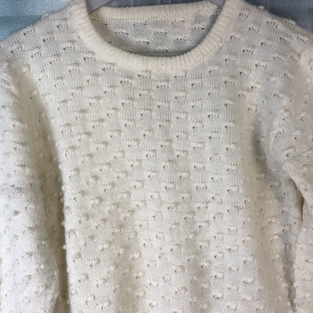 Homespun Knitwear × Japanese Brand Japanese Brand White Shag Knitwear #7406 Size S / US 4 / IT 40 - 7 Thumbnail