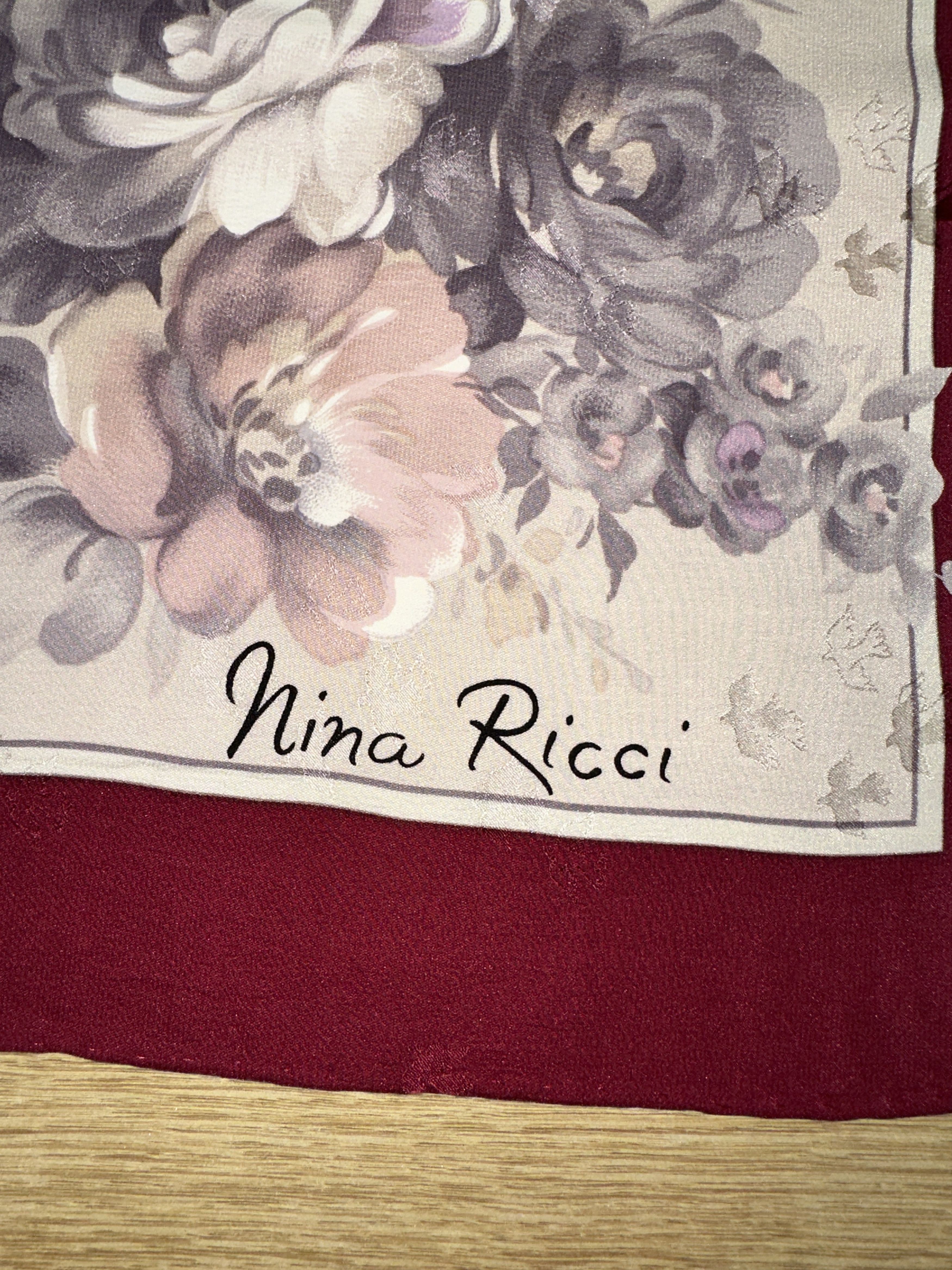 Nina Ricci Nina Ricci Floral Silk Scarf Temple Rose Border 75 x 75 cm Size ONE SIZE - 3 Thumbnail