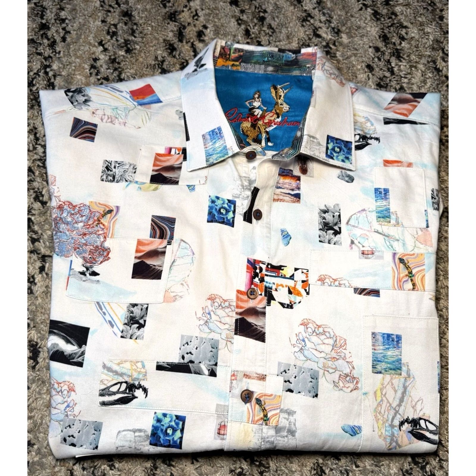 Robert Graham Robert Graham Space Exploration EMBROIDERED Patchwork Badland Flip Cuff Button-Up Shirt 2XL Multicolor Mens Size US XXL / EU 58 / 5 - 2 Thumbnail