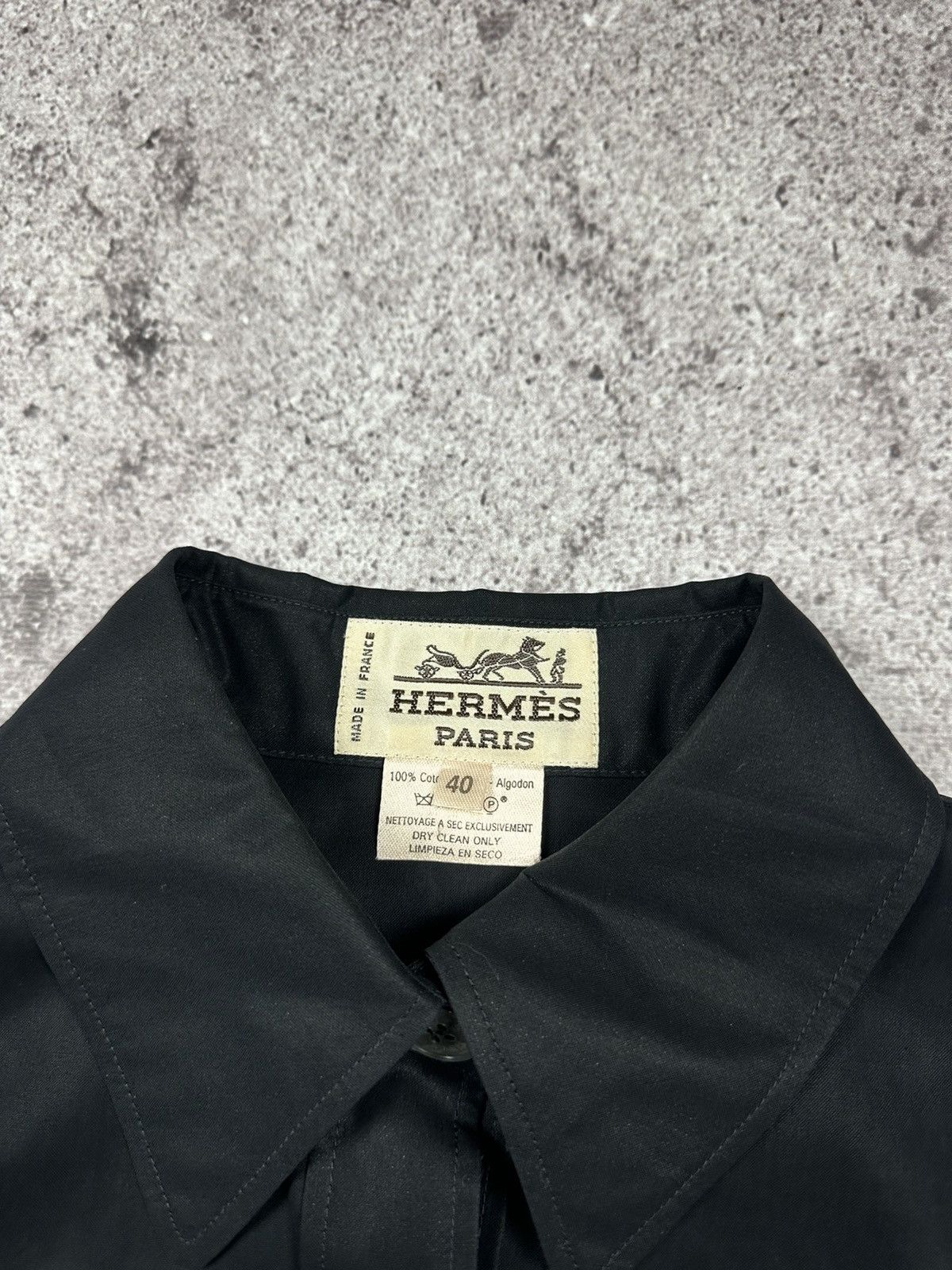 Hermes Vintage Hermès Paris Black Cotton Shirt Dress Belted Size M / US 6-8 / IT 42-44 - 6 Thumbnail