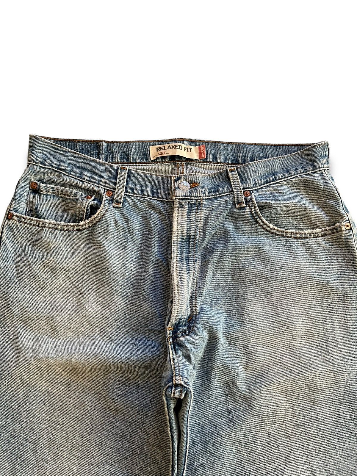 Levi's × Levi's Vintage Clothing Vintage 90s Levis 550 Ripped Distressed Baggy Jeans 35x30 Size US 35 - 4 Thumbnail