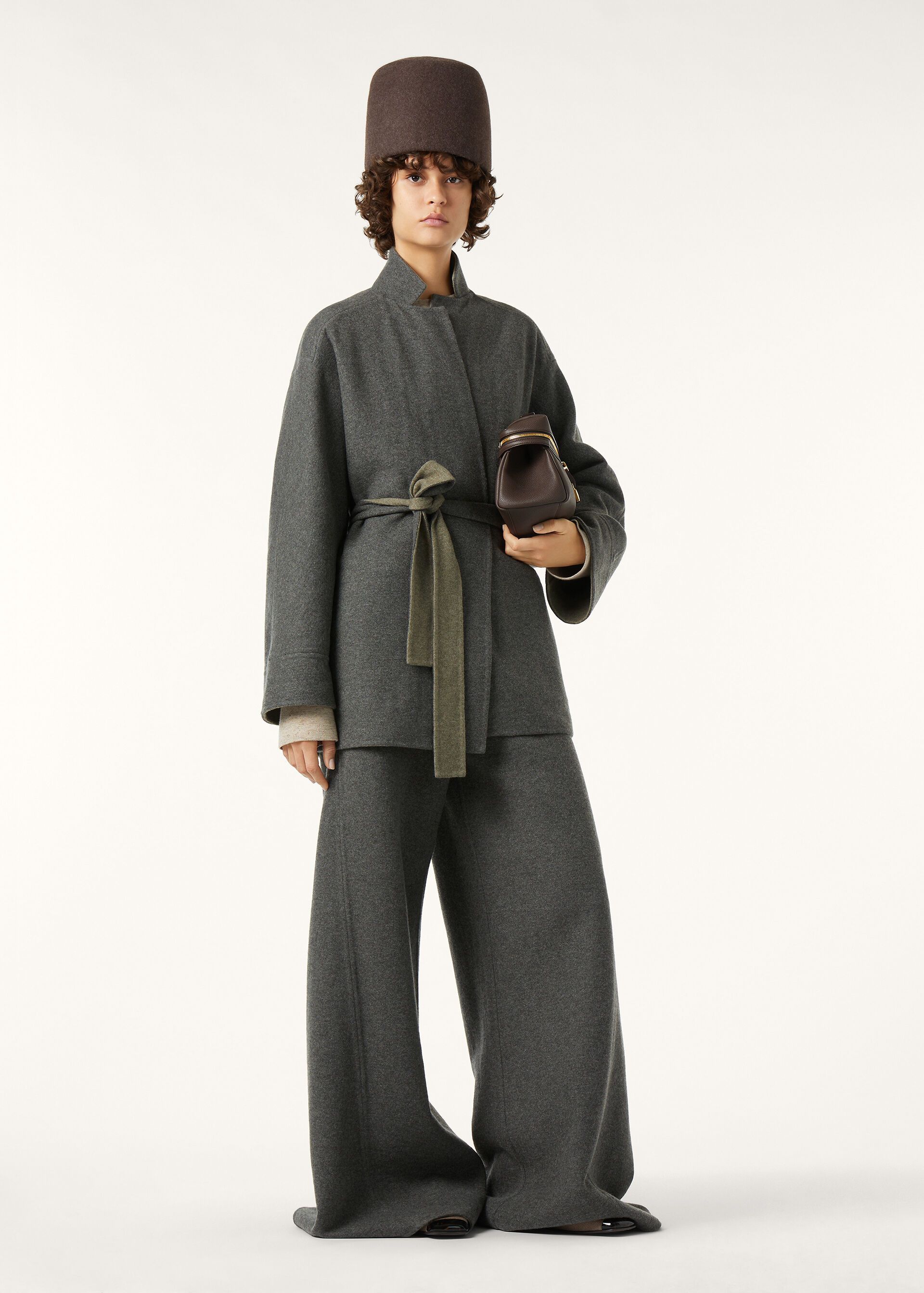 Loro Piana os11x0326 FAQ5813 Romy Coat in Grey/Sage Green Size S / US 4 / IT 40 - 2 Thumbnail