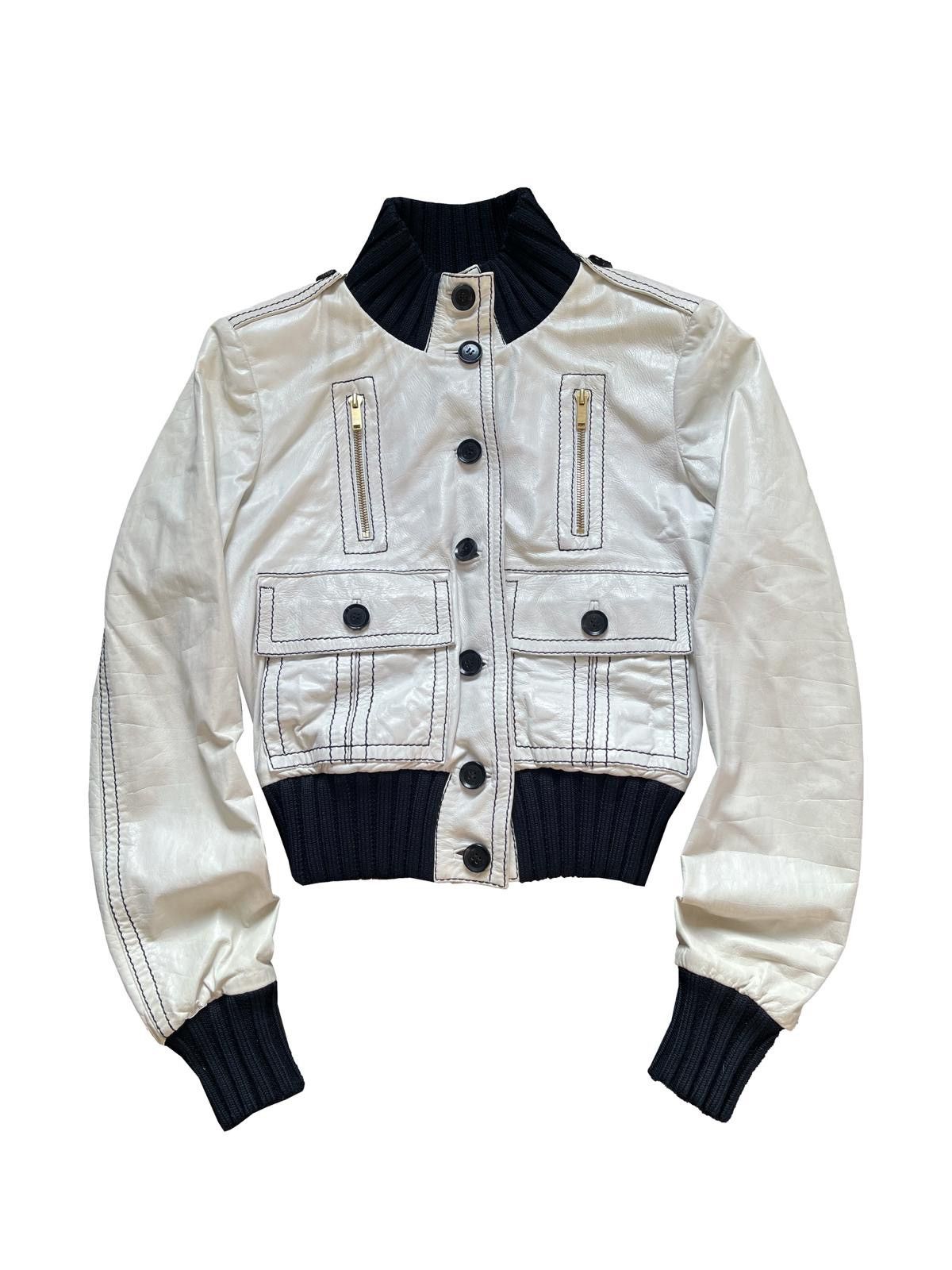 Gucci 2006 Genuine Leather Pockets Cropped Madonna Jacket