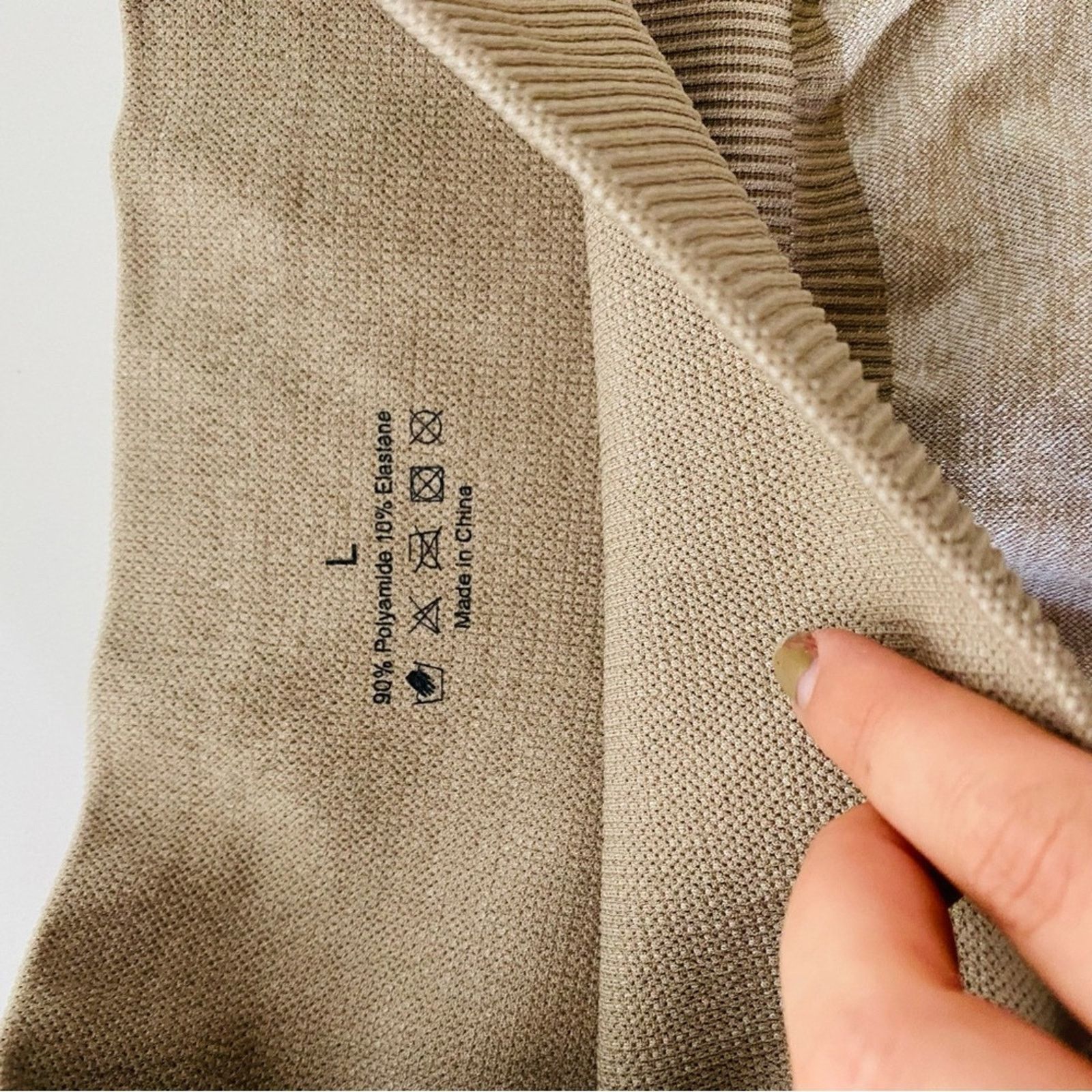 Nine One Seven NEW Tan Cream Beige Colorblock Stripe Ribbed Knit Leggings Size 30" / US 8 / IT 44 - 5 Thumbnail