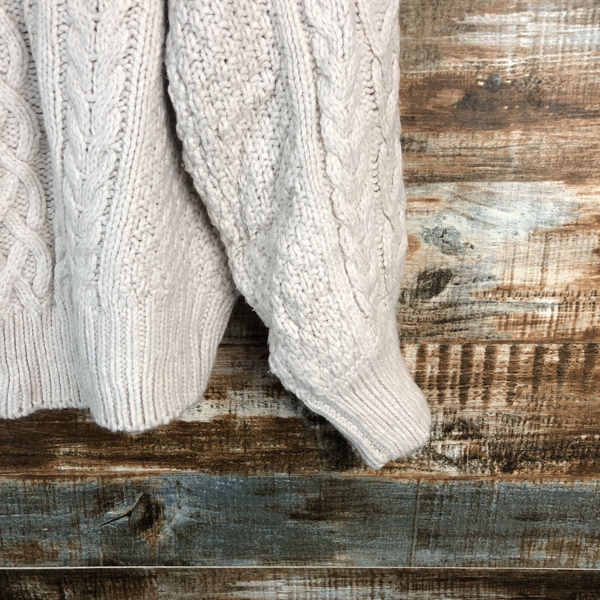 GU × Homespun Knitwear GU Brown Patterned Cardigan cable knitwear japan #A2318 Size M / US 6-8 / IT 42-44 - 16 Thumbnail