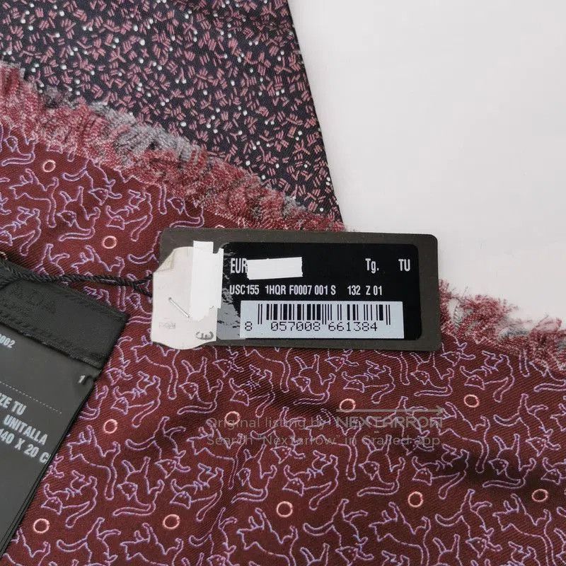 Prada Prada Colorful Silk Floral Fringe Scarf. Size ONE SIZE - 4 Thumbnail