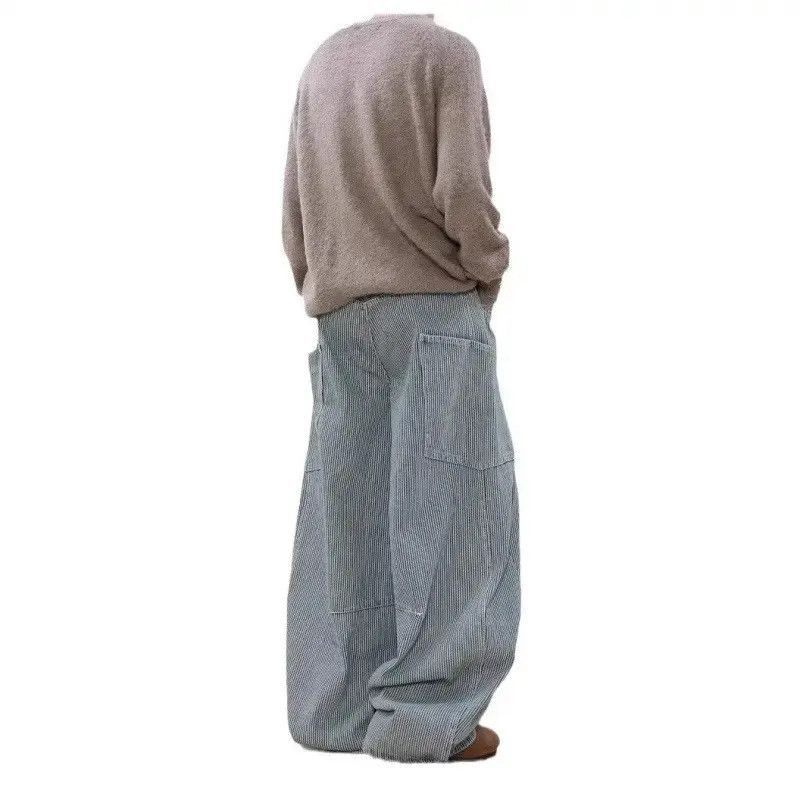 Japanese Brand Retro straight striped wide leg jeans Size US 32 / EU 48 - 5 Thumbnail