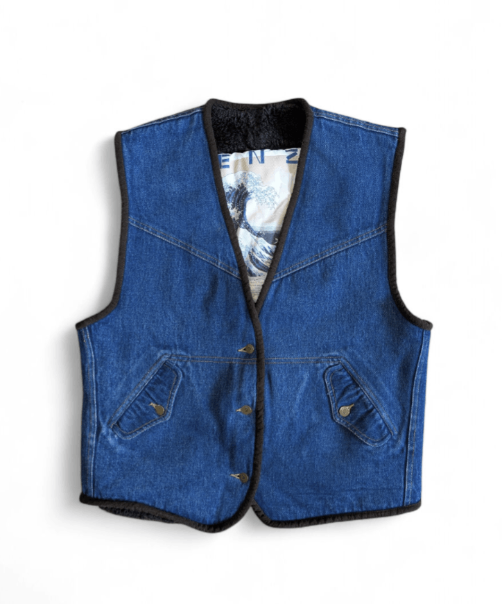 Kenzo KENZO Denim Sherpa Vest Waistcoat Gilet Size L / US 10 / IT 46 - 2 Thumbnail