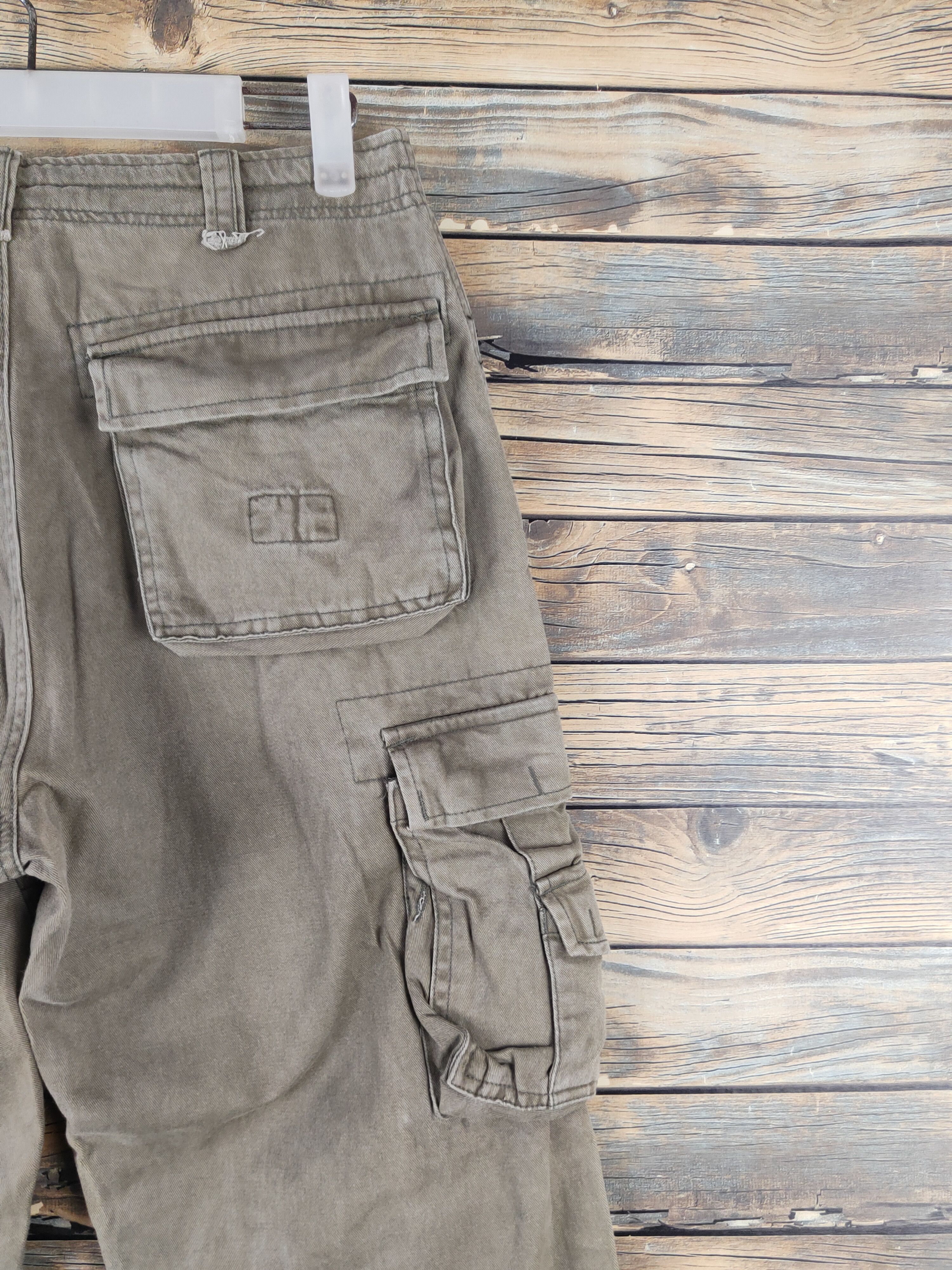 Japanese Brand DL SOHC Olive Faded Multipocket Tactical Cargo Pants #1365 Size US 29 - 10 Thumbnail