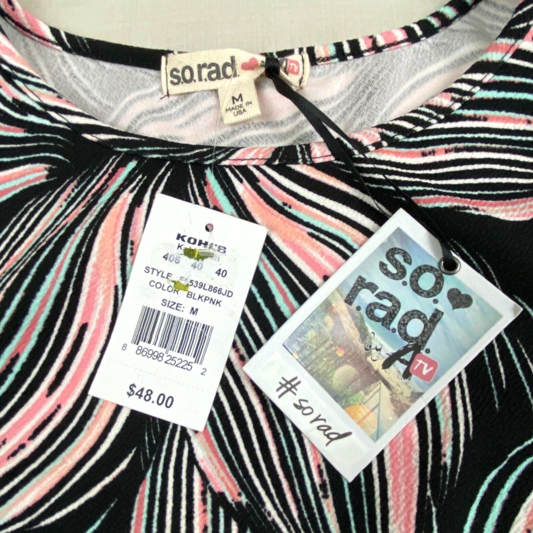 Pinko SO RAD Womens Dress Medium Juniors Black Pink Fit Flare Open Stomach New Size M / US 6-8 / IT 42-44 - 3 Thumbnail