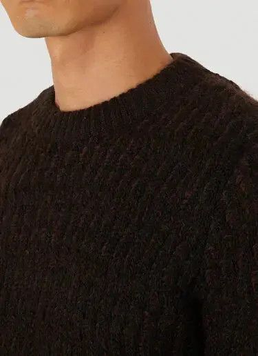 Bottega Veneta o1w1db11025 Wool Mohair Lace Effect Jumper Sweater in Brown Size US XS / EU 42 / 0 - 2 Thumbnail