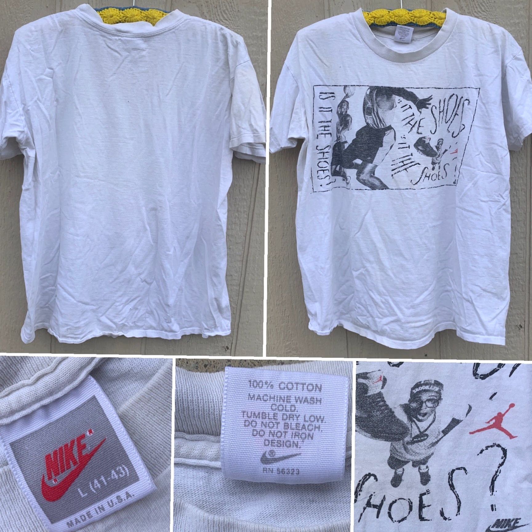 Nike VINTAGE Nike T-Shirt Michael Jordan Spike Lee Mars Blackmon L White 100% Cotton Short Sleeve Graphic Tee United States Mens Size US L / EU 52-54 / 3 - 2 Thumbnail