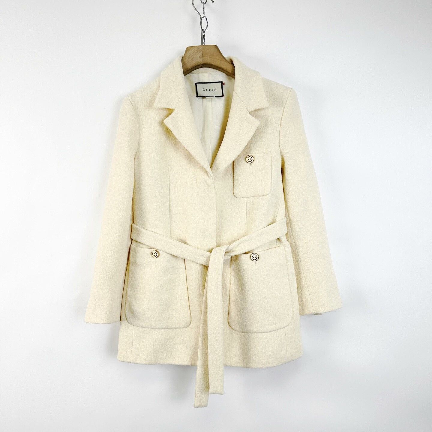 Gucci Beige Wool Single-Breasted Blazer