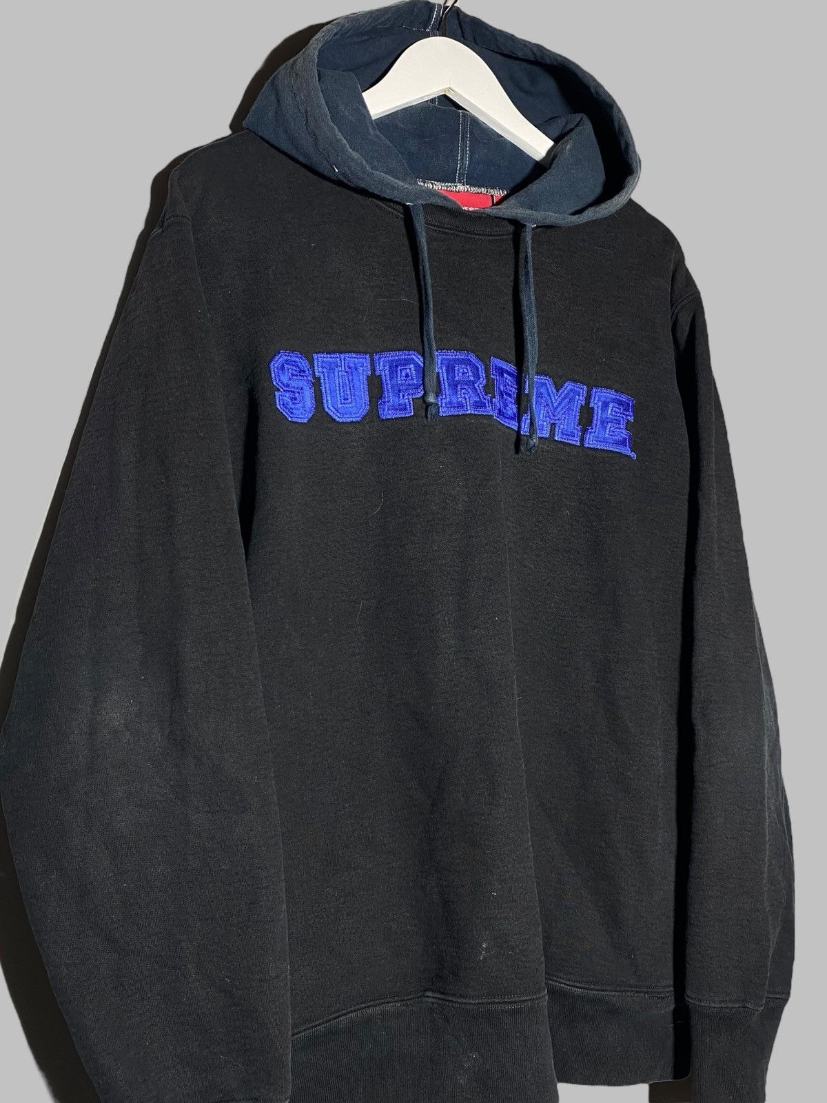 Supreme Supreme S/S 2014 Hooded Crewneck Pullover Black Distressed Size US L / EU 52-54 / 3 - 2 Thumbnail