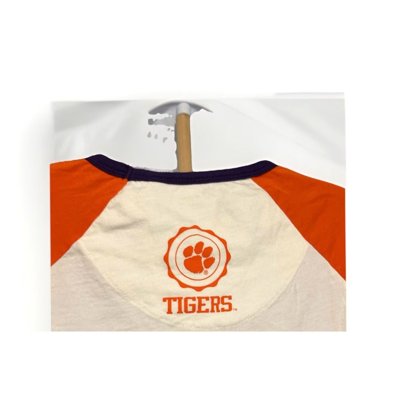 Vintage VINTAGE Clemson University Tigers Ringer Shirt Women Medium White Orange Press Box Size M / US 6-8 / IT 42-44 - 3 Thumbnail