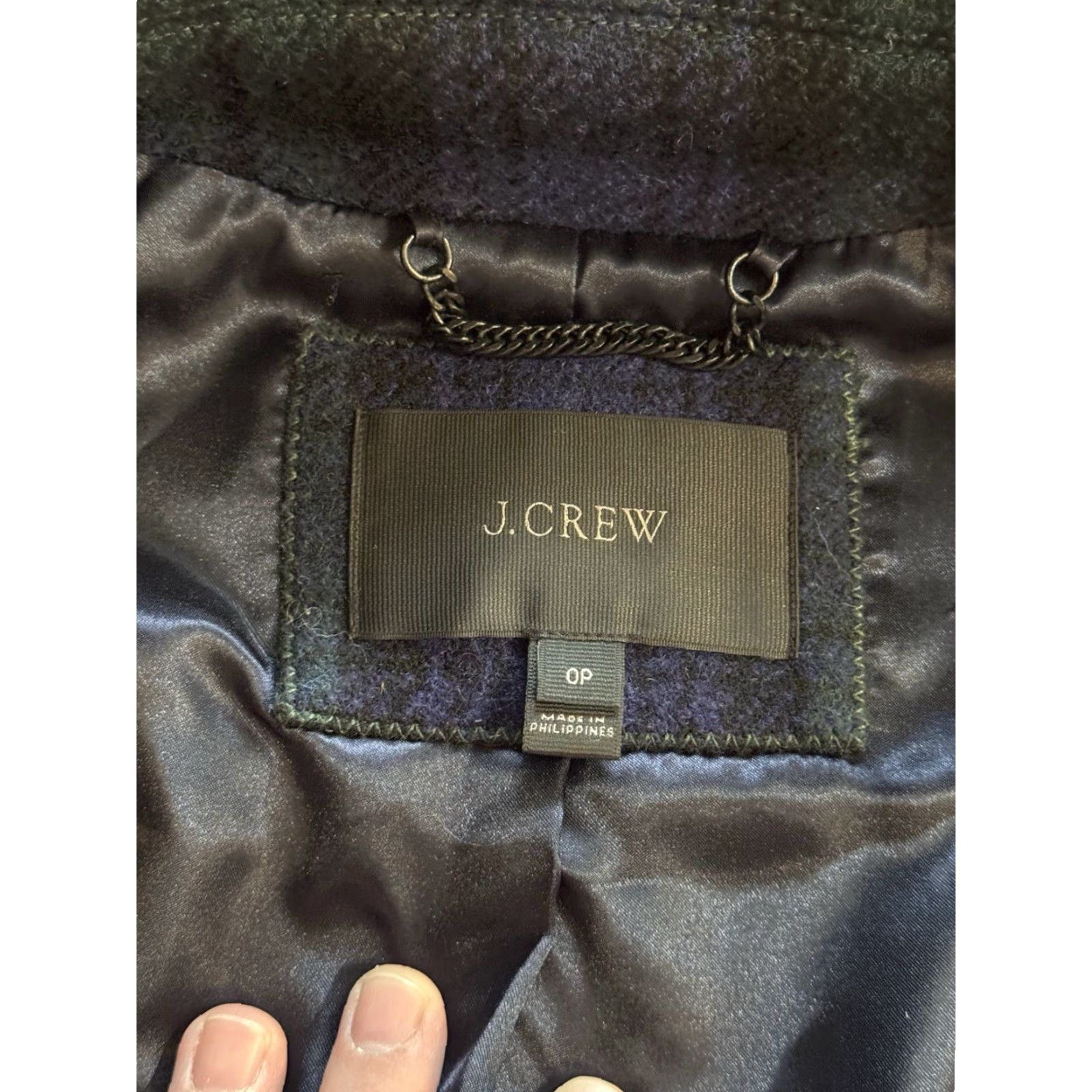 J.Crew VINTAGE J. Crew Coat Dark Green Tartan Black Watch Plaid Wool Overcoat Petite Women’s 0P Size XS / US 0-2 / IT 36-38 - 5 Thumbnail