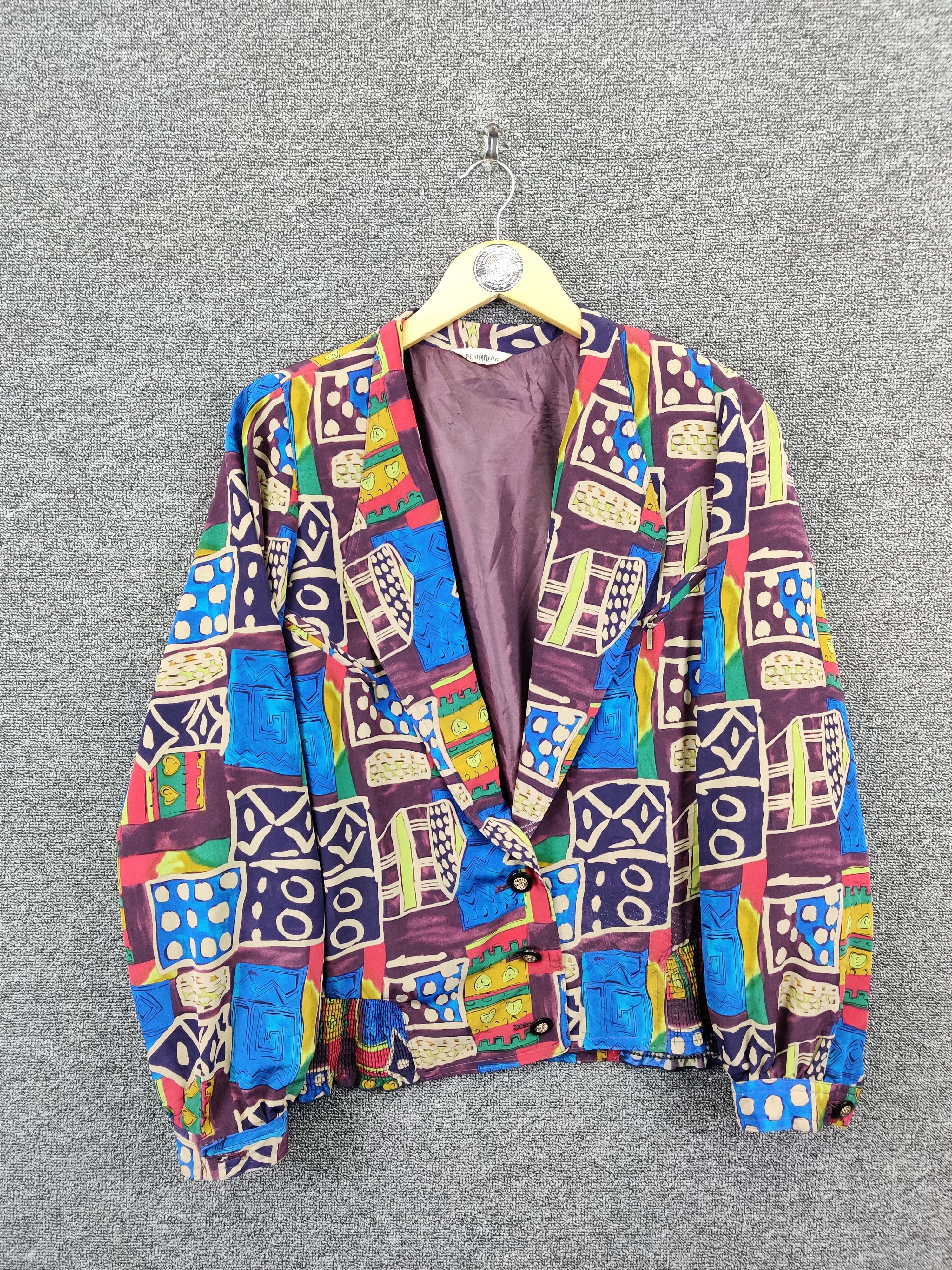 Vintage Vintage Femimac Abstract Single Breasted Blazer Size US L / EU 52-54 / 3 - 1 Thumbnail