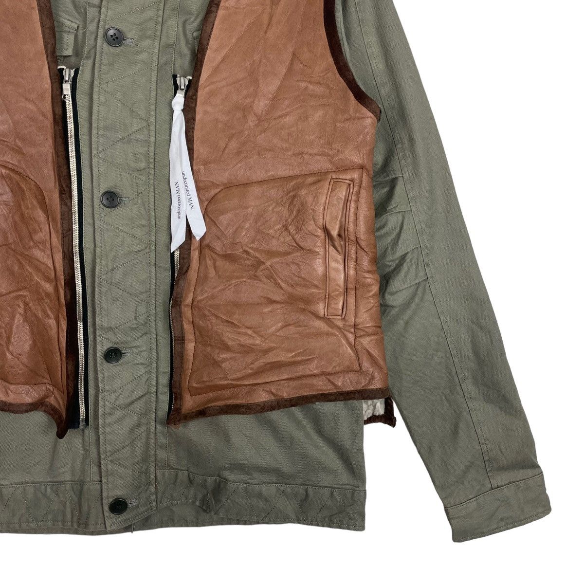 Japanese Brand × Undecorated Man 💥UNDECORATED MAN AW2012 MOUTON VEST CARGO JACKET Size US M / EU 48-50 / 2 - 5 Thumbnail