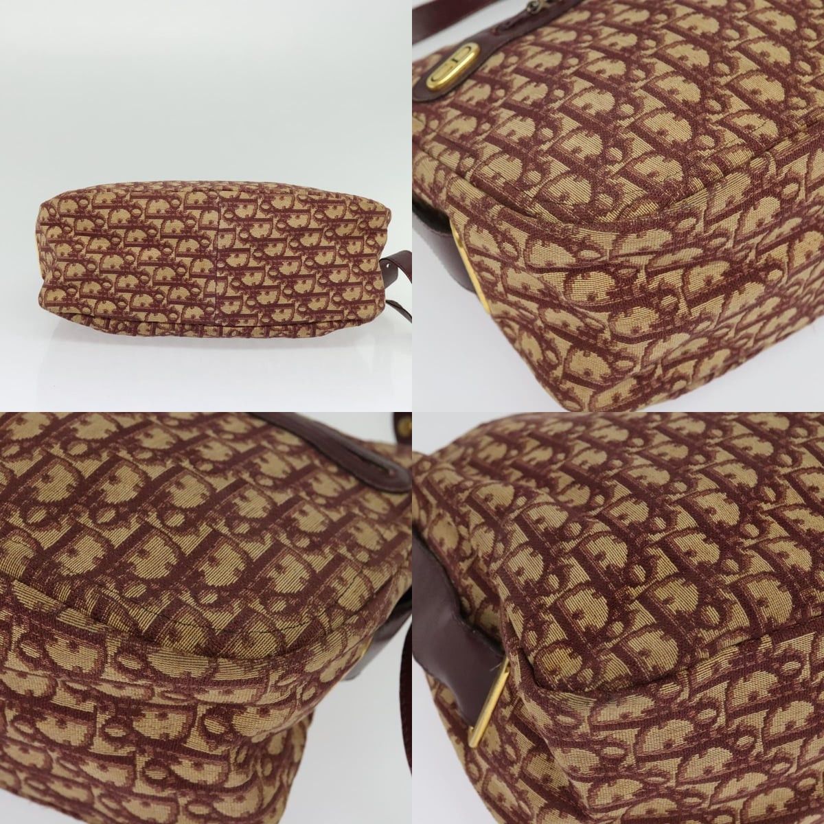 Dior DIOR Trotter Canvas Shoulder Bag Red Gold Size ONE SIZE - 10 Thumbnail