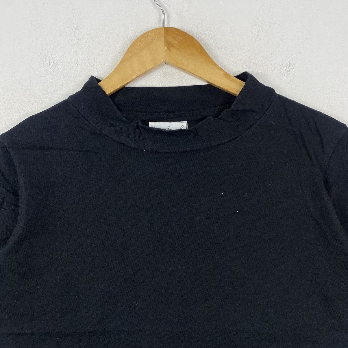 agnes b. Vintage Agnes B Japan Ribbed Mock Neck Top S Black Size S / US 4 / IT 40 - 4 Thumbnail
