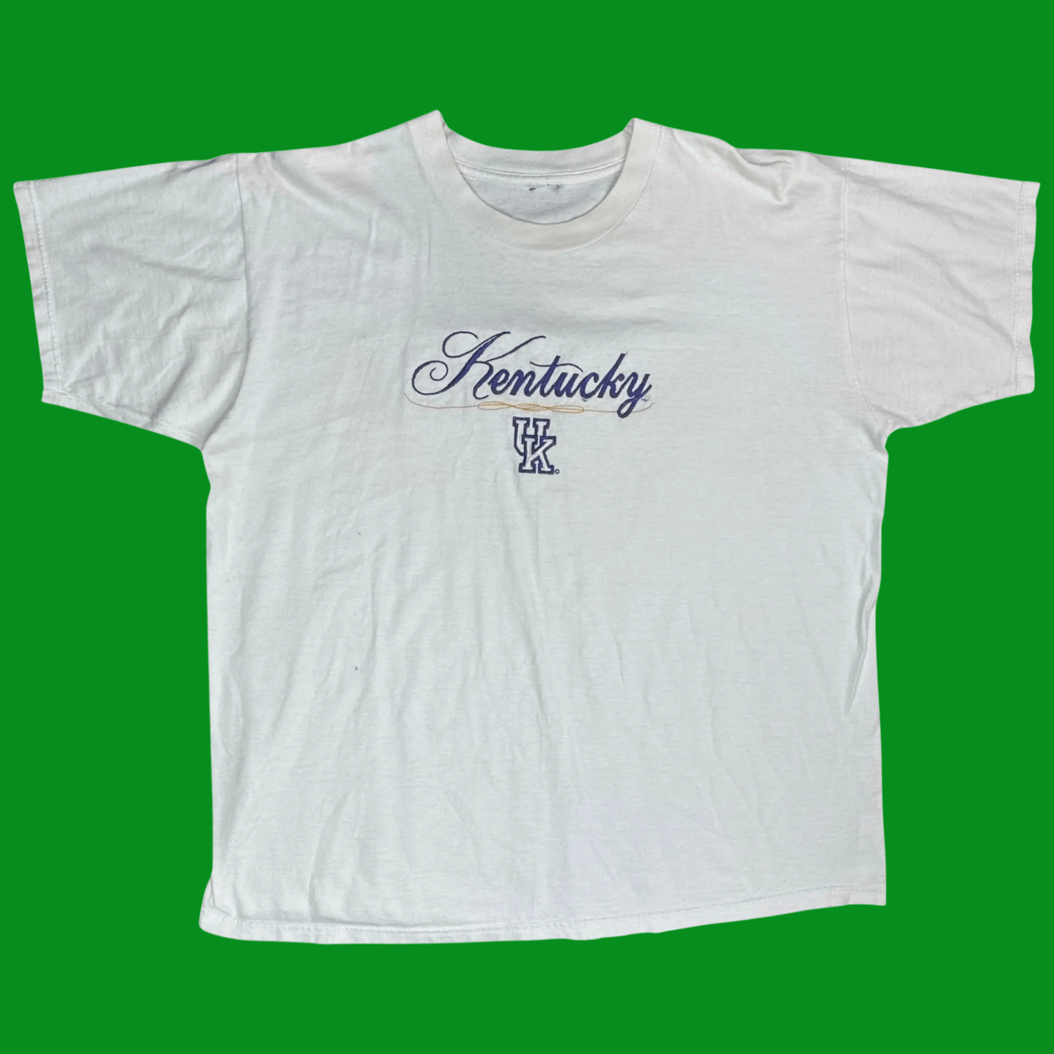 Vintage VTG University of Kentucky UK Logo Embroidered Tee Size US XL / EU 56 / 4 - 1 Thumbnail
