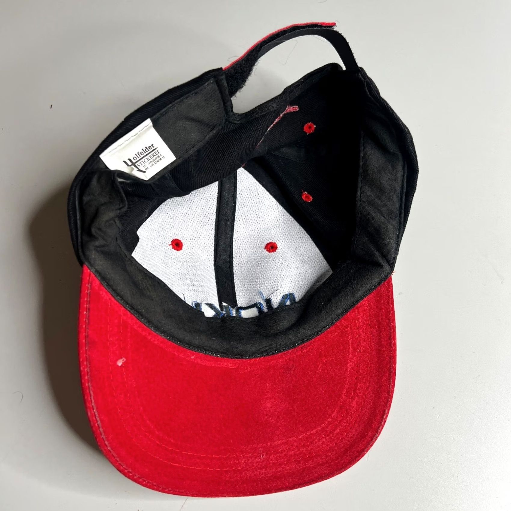 Velour VINTAGE Nokia DHL Black Red Velour Embroidered Promo Hat Adjustable Cap Size ONE SIZE - 3 Thumbnail