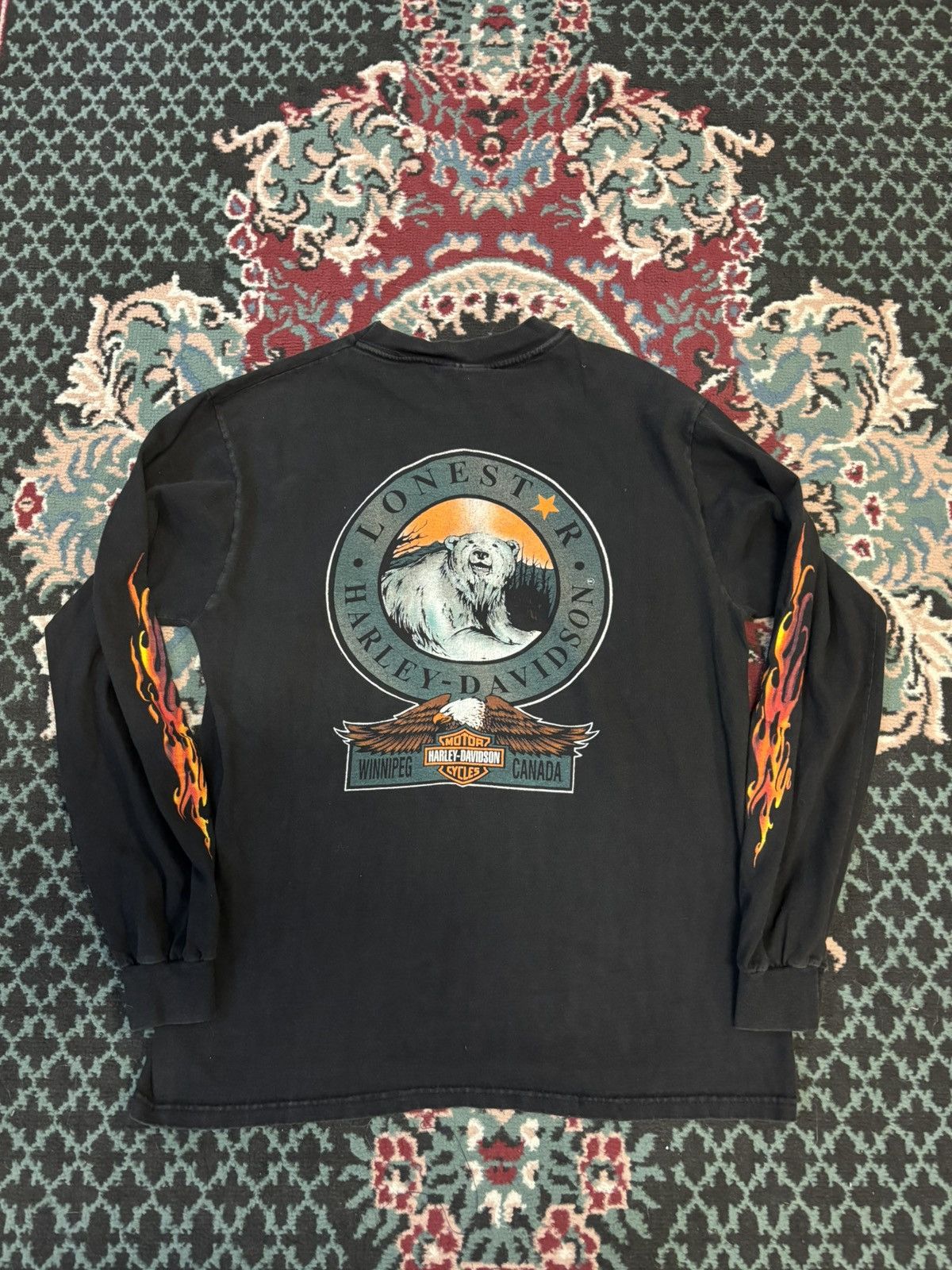 Harley Davidson Vintage 90’s Harley Davidson Flame Longsleeve Size US M / EU 48-50 / 2 - 4 Thumbnail