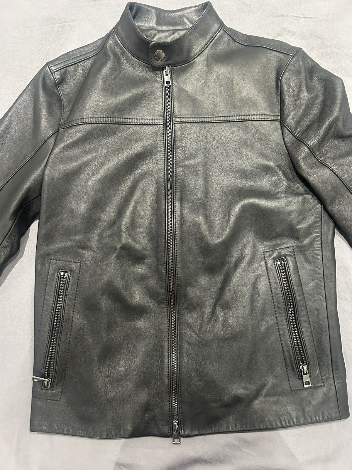 Michael Kors MICHAEL KORS MENS Leather Racer Jacket Size US S / EU 44-46 / 1 - 10 Thumbnail