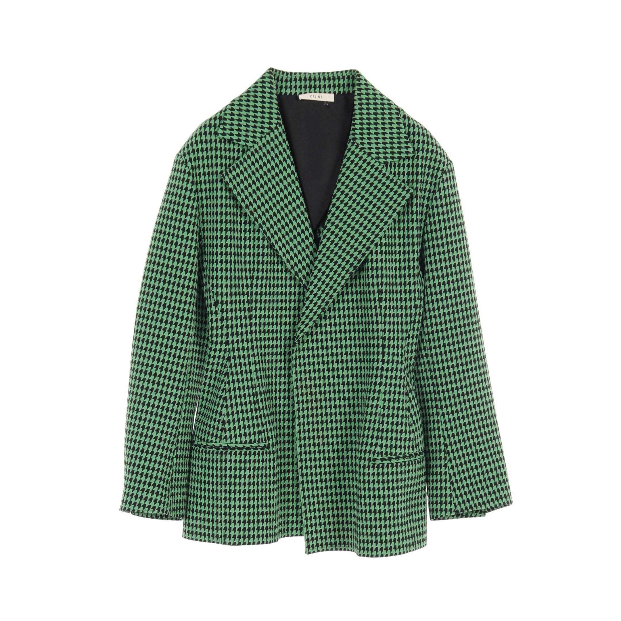 Celine Celine Jacket Houndstooth Cotton Green Black Size ONE SIZE - 1 Thumbnail