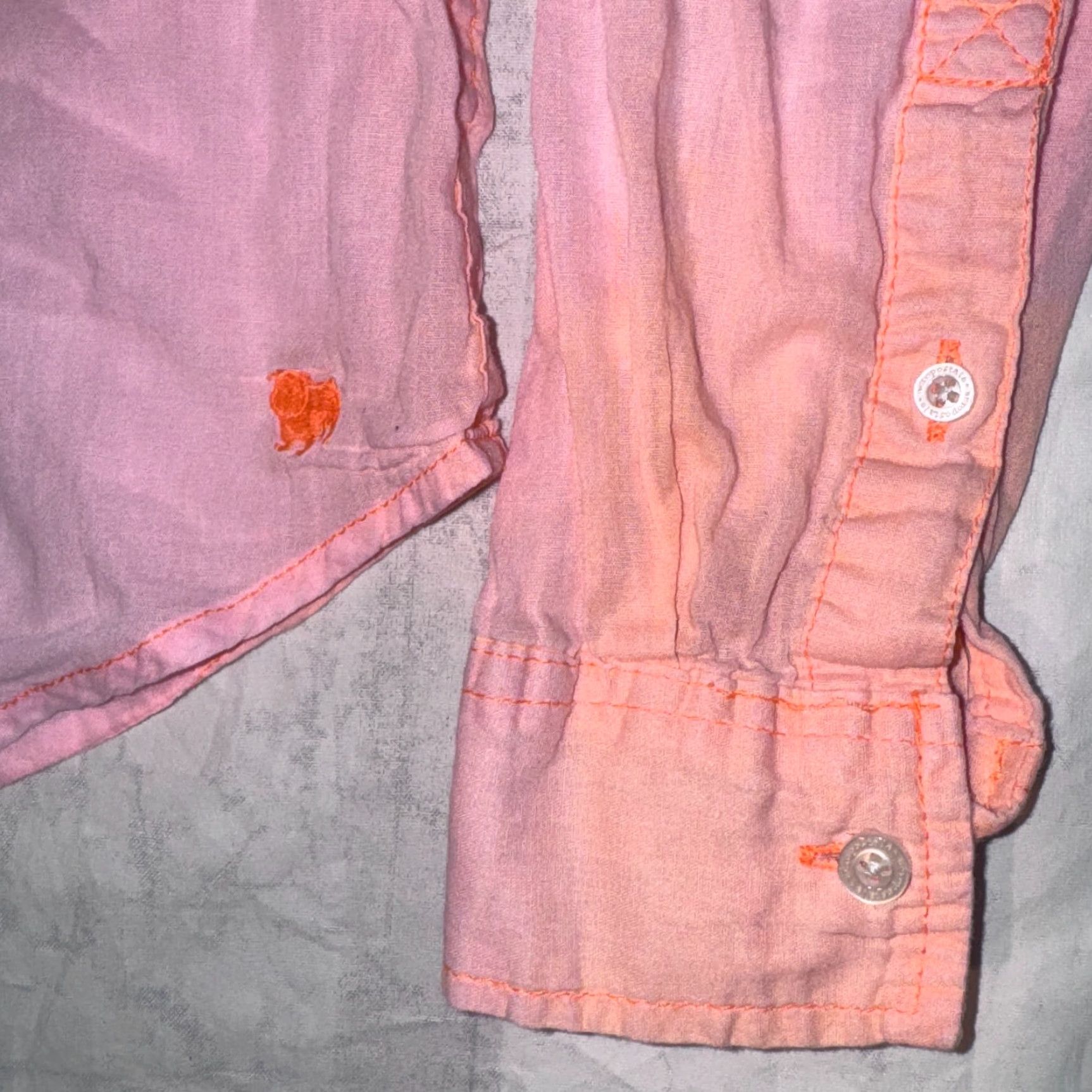 Polo Ralph Lauren VINTAGE Aeropostale Eighty Seven Top Women Long Sleeve Pink Orange Ombre Size S Y2K Size S / US 4 / IT 40 - 2 Thumbnail