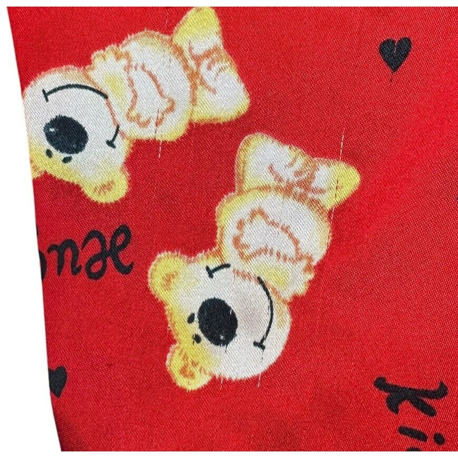 Other Fashion Bug Red Teddy Bear Satiny Pajama Set 90s Y2K Sz S Size ONE SIZE - 3 Thumbnail