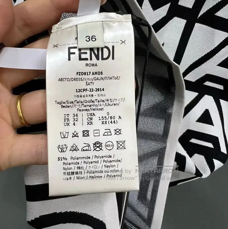 Fendi Fendi Multicolor Cotton Short Sleeve Dress . Size XXS / US 00 / IT 34 - 3 Thumbnail