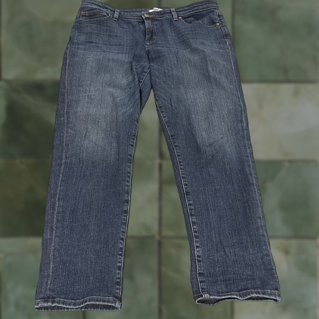 Eileen Fisher Eileen Fisher Jeans Straight Ankle Organic Cotton Stretch Denim Blue 10 Size 32" / US 10 / IT 46 - 1 Thumbnail
