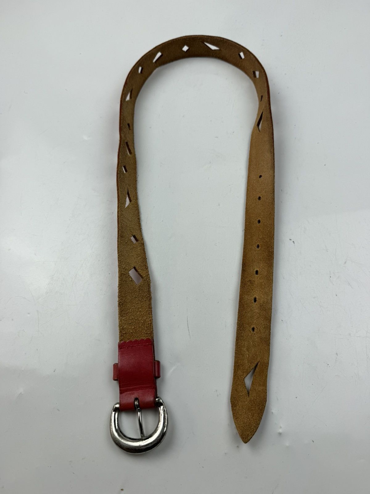 Japanese Brand nice design leather belt tc54 Size 32 - 4 Thumbnail
