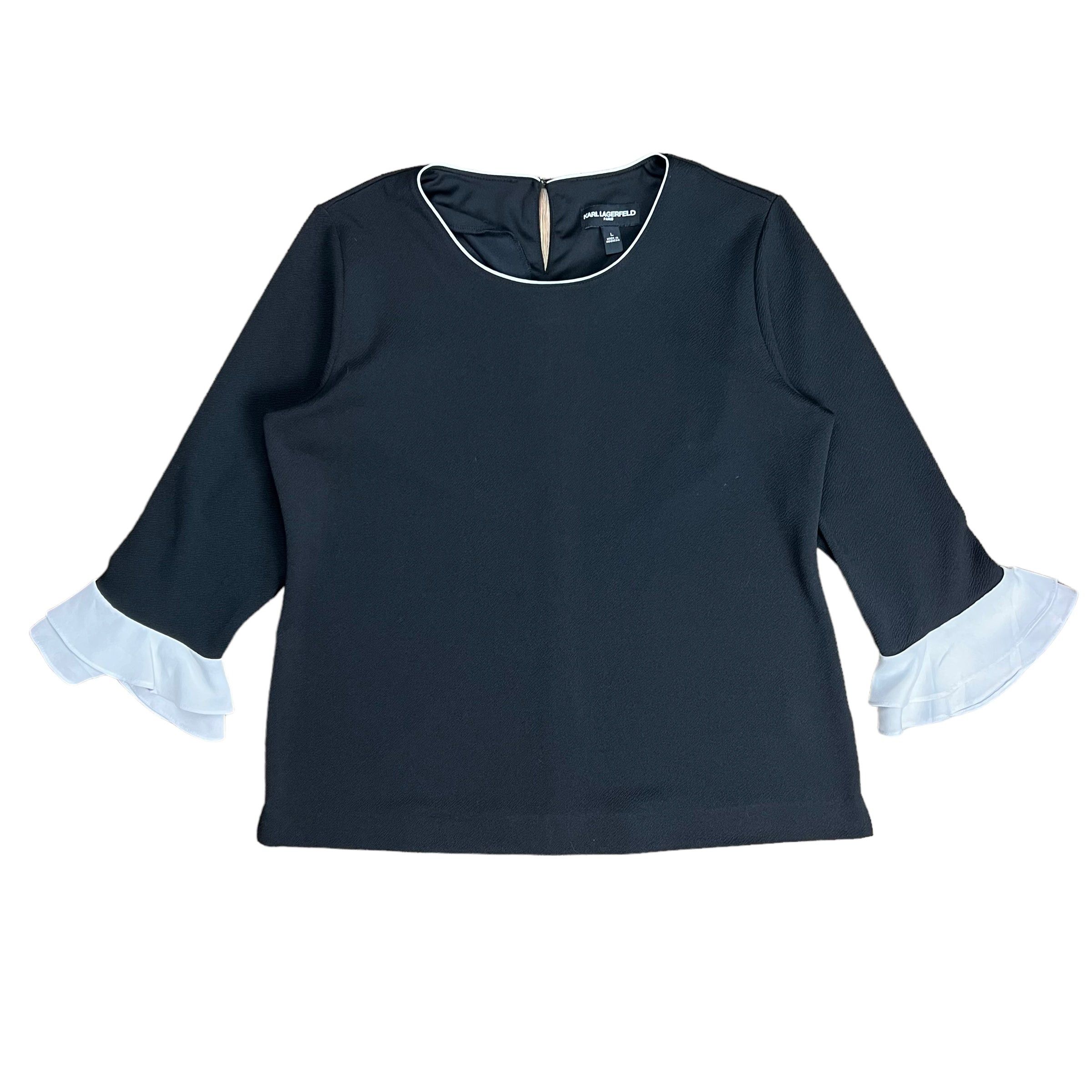 Designer × Karl Lagerfeld Karl Lagerfeld Ruffle Sleeve Blouse - L Size L / US 10 / IT 46 - 1 Thumbnail