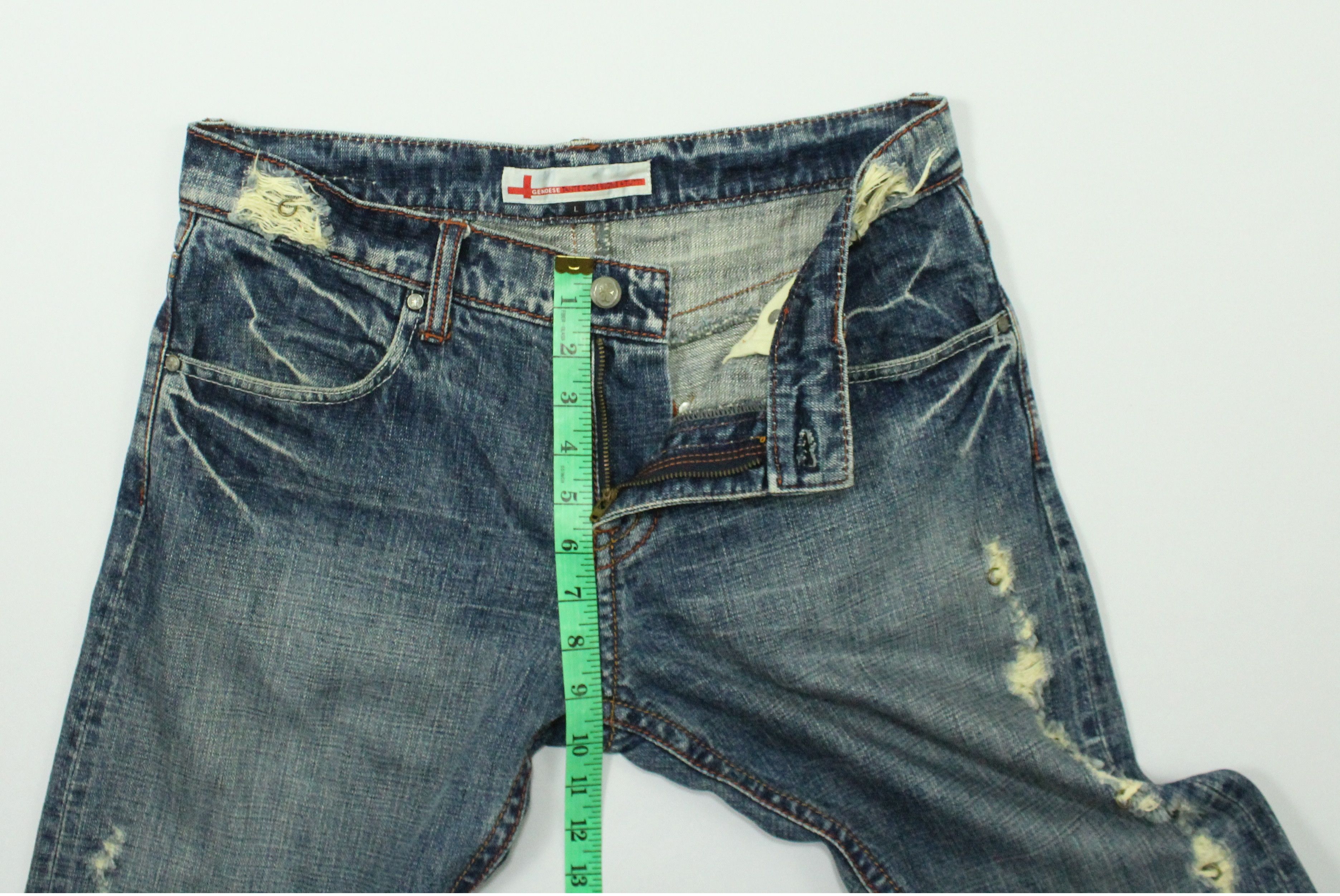Japanese Brand Selvedge Distressed Style GENOESE Denim Size US 32 / EU 48 - 23 Thumbnail