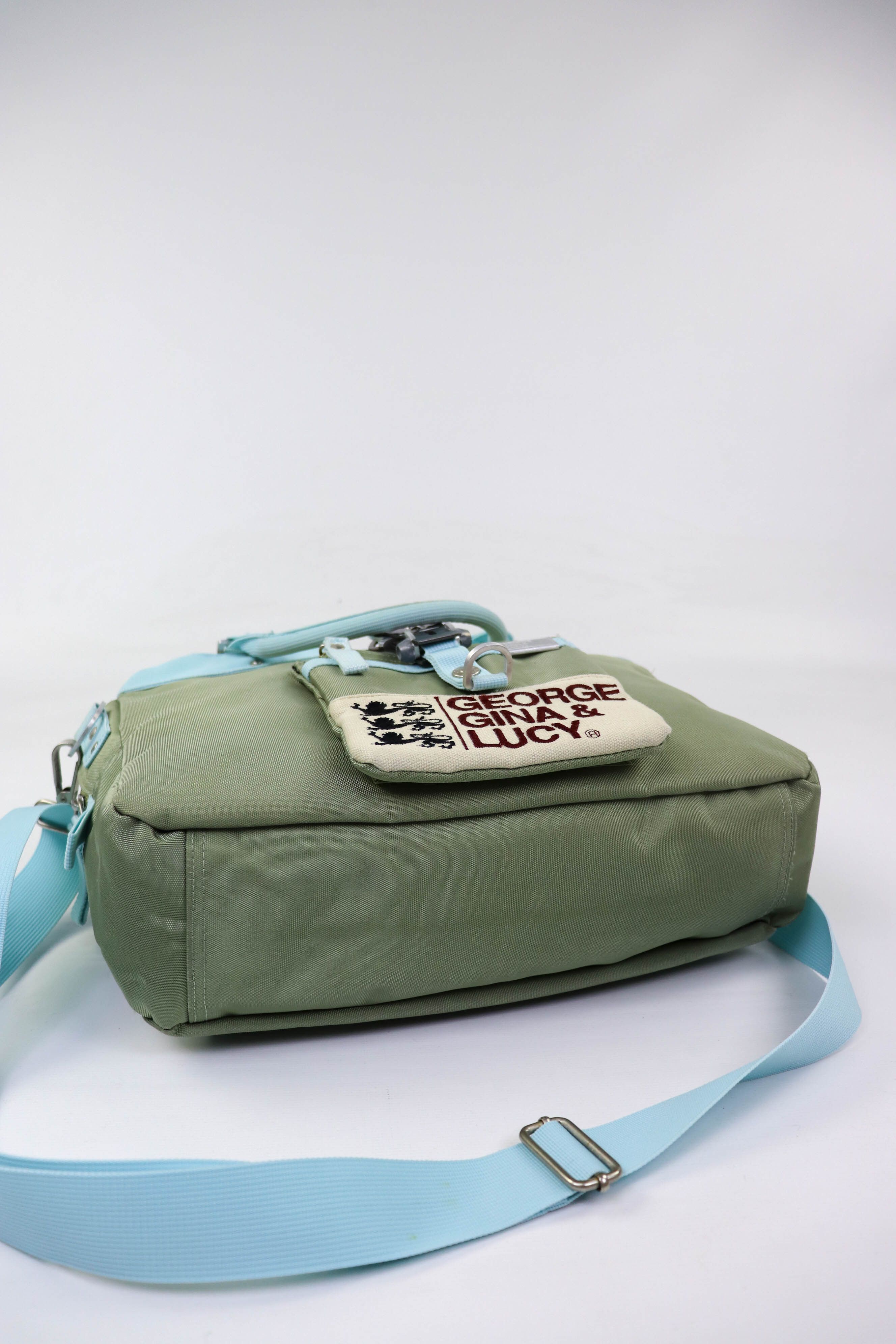 Japanese Brand GGL George Gina & Lucy Khaki Olive Nylon Cargo Shoulder Bag Size ONE SIZE - 9 Thumbnail