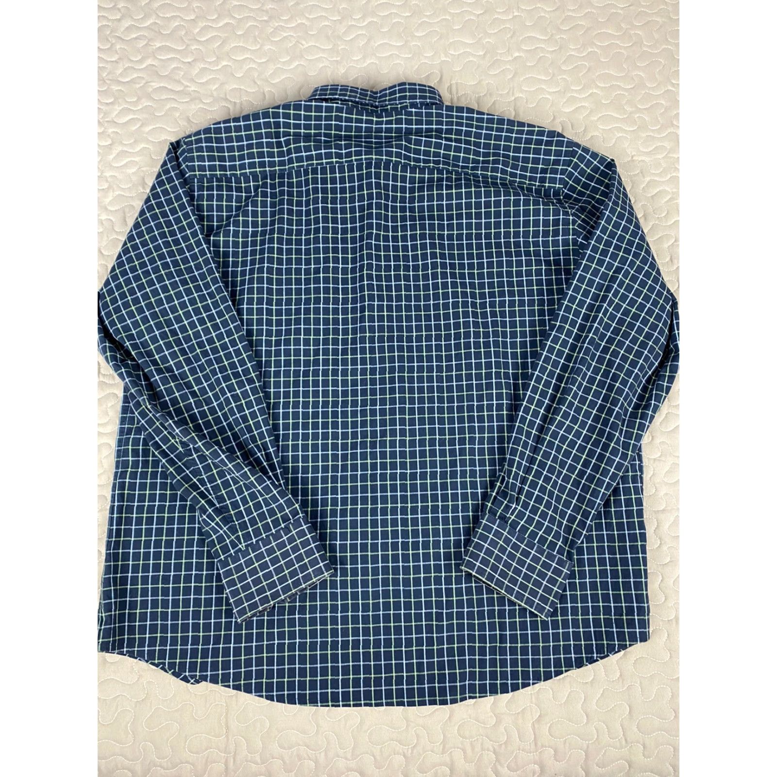 Dockers Dockers Mens Button-Up Dress Shirt Navy Blue Plaid 2XL XXL Regular Long Sleeve Casual Work Shirt Mens Size US XXL / EU 58 / 5 - 4 Thumbnail