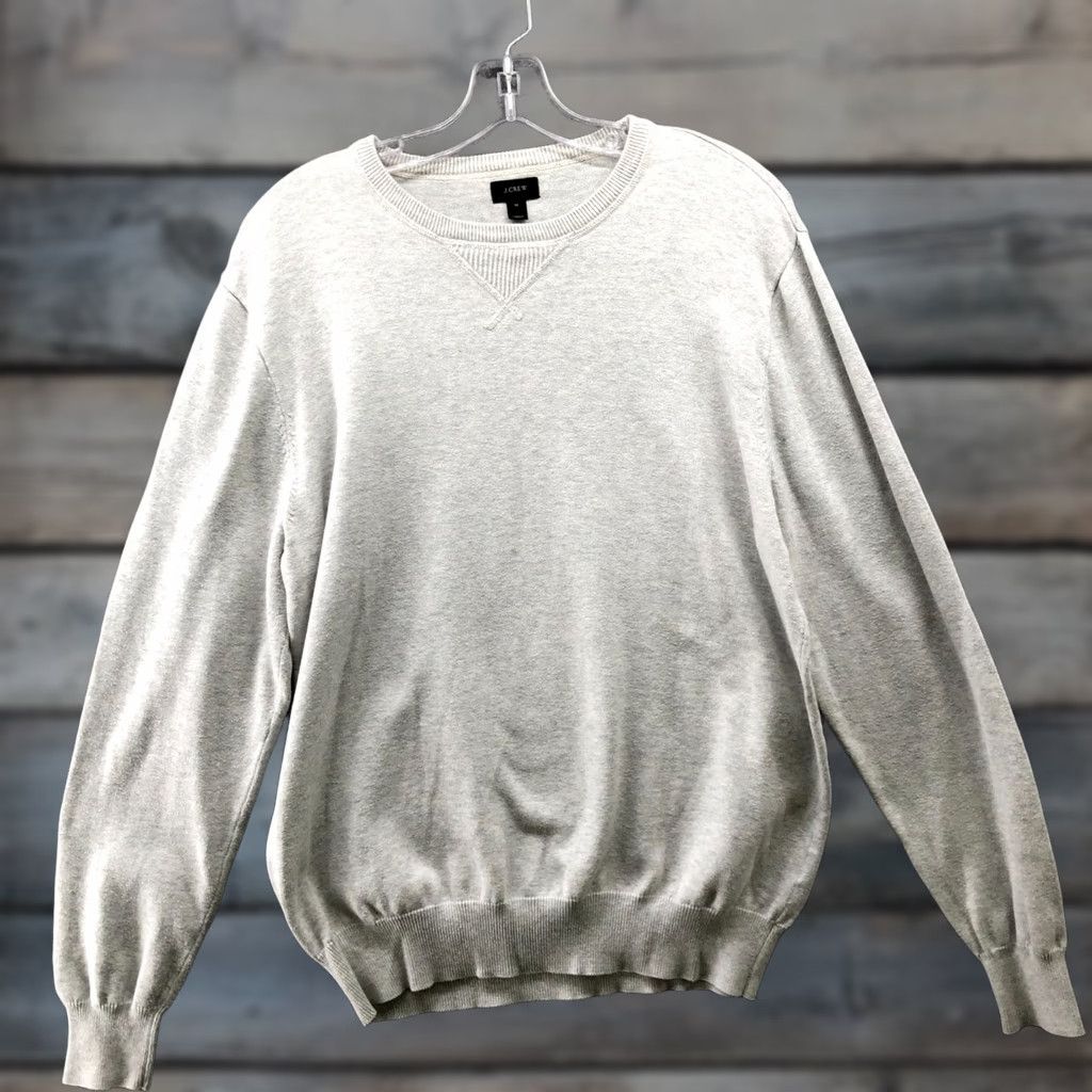 J.Crew J. Crew Crewneck Sweater Mens M Cotton Light Gray Pullover Knit Size US M / EU 48-50 / 2 - 1 Thumbnail