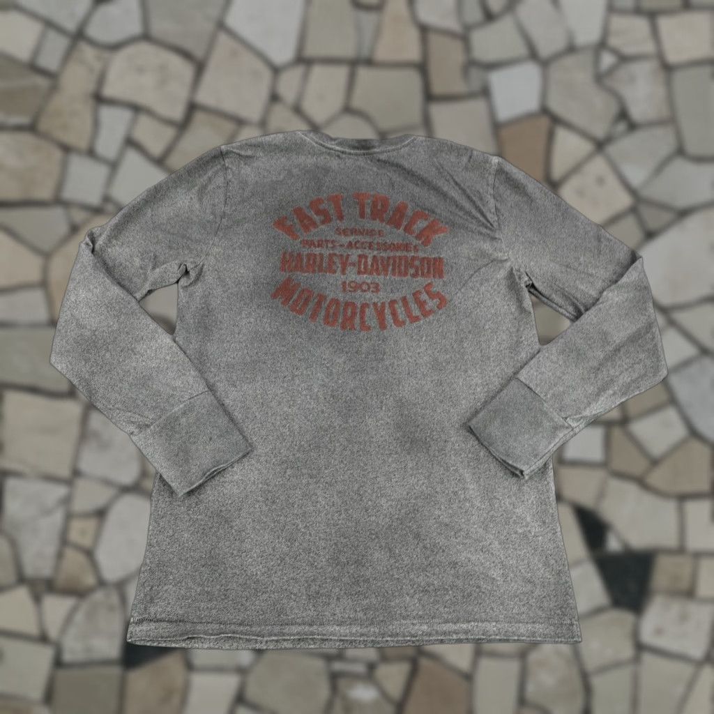 Harley Davidson VINTAGE Harley-Davidson Shirt Mens Medium Gray Fast Track Service Biker Tee Shirt? Size US M / EU 48-50 / 2 - 1 Thumbnail