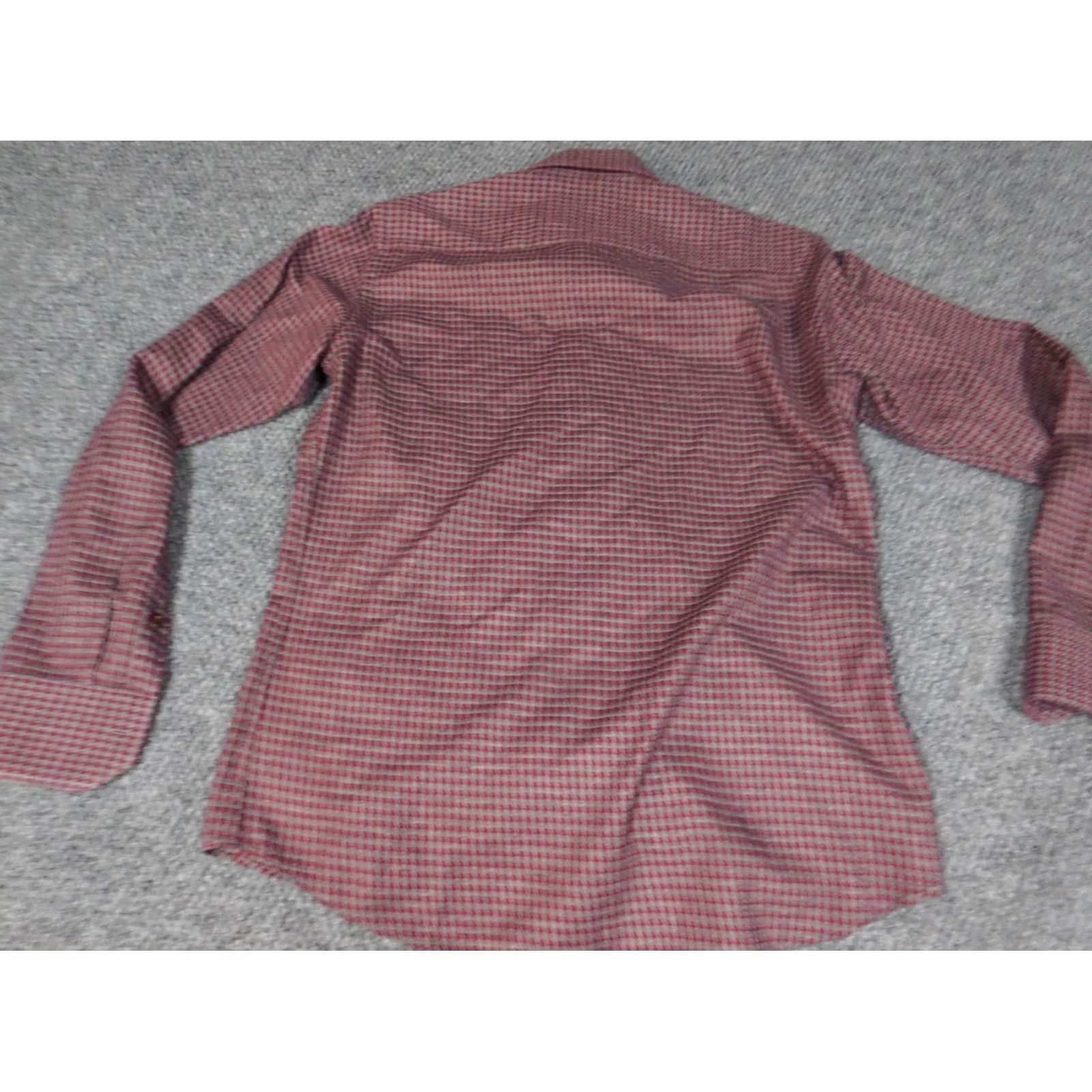 Vintage Diverso London Mens Shirt Medium Red Button-Down Knit Plaid Long Sleeve Regular with Pockets Size US M / EU 48-50 / 2 - 7 Thumbnail