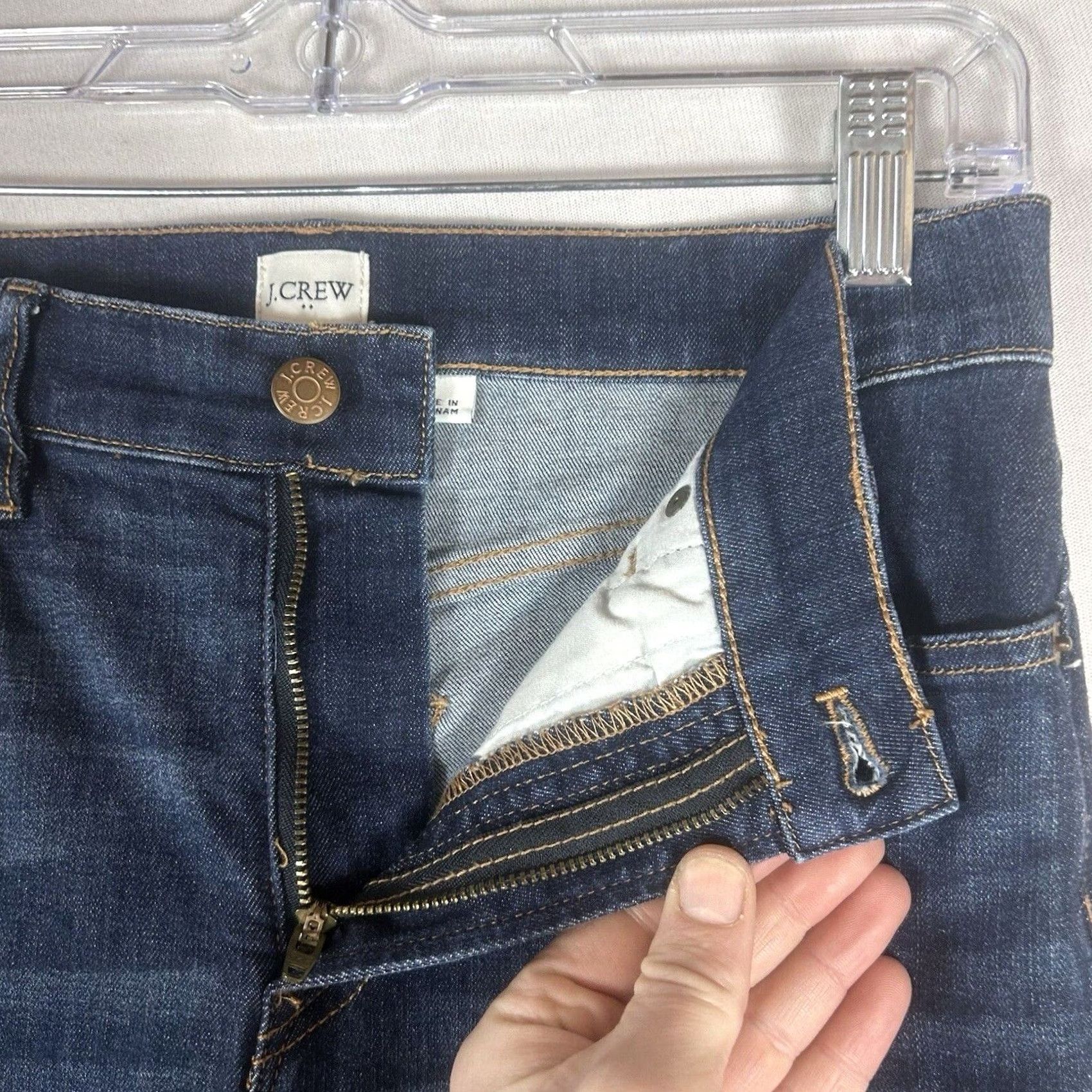 J.Crew J.CREW Womens Skinny Jeans 27 Dark Wash Denim Mid Rise 5-Pocket Pockets Straight Leg City Preppy 90s Jeans Mens Women Girls Size 27" / US 4 / IT 40 - 2 Thumbnail