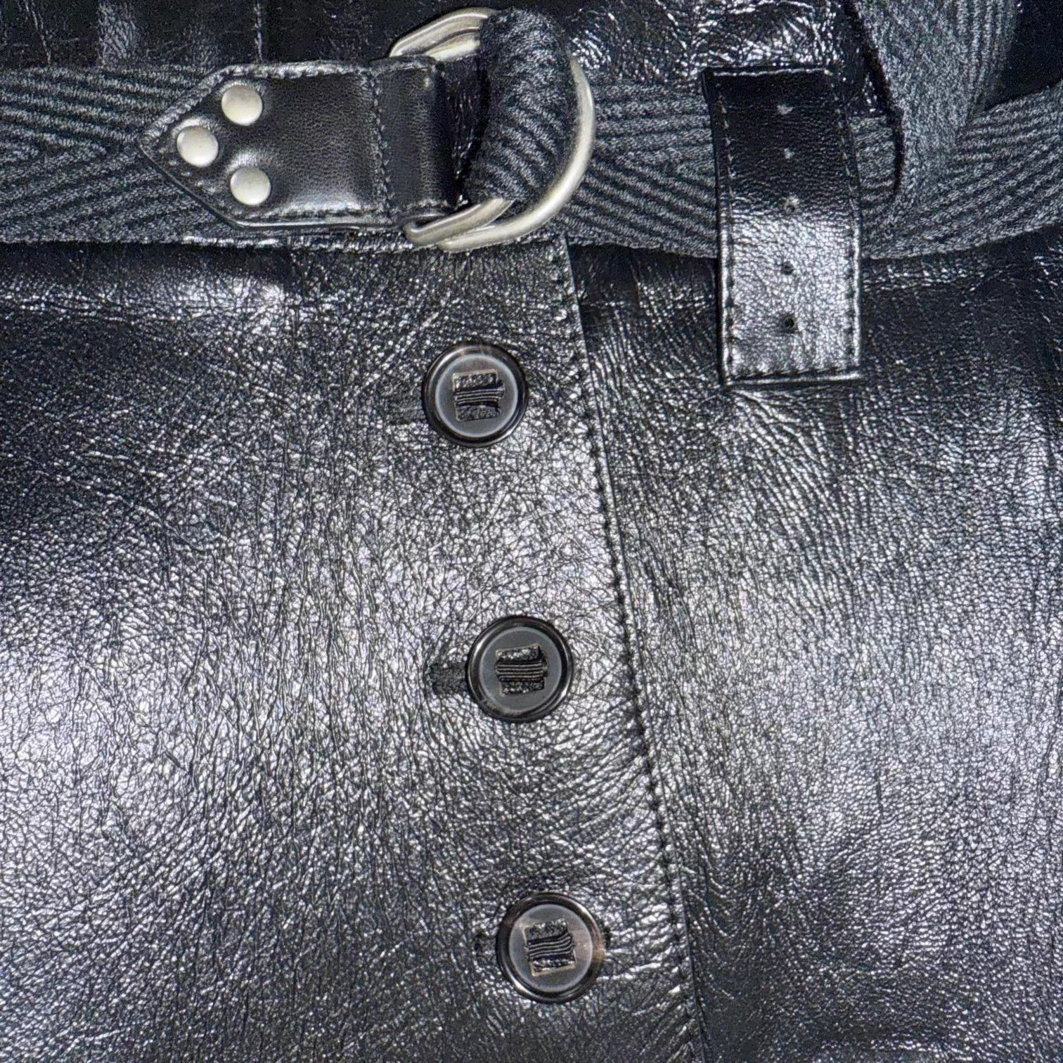Saint Laurent Paris Saint Laurent Black Belted Leather Paperbag Skirt 42 Size 28" / US 6 / IT 42 - 5 Thumbnail