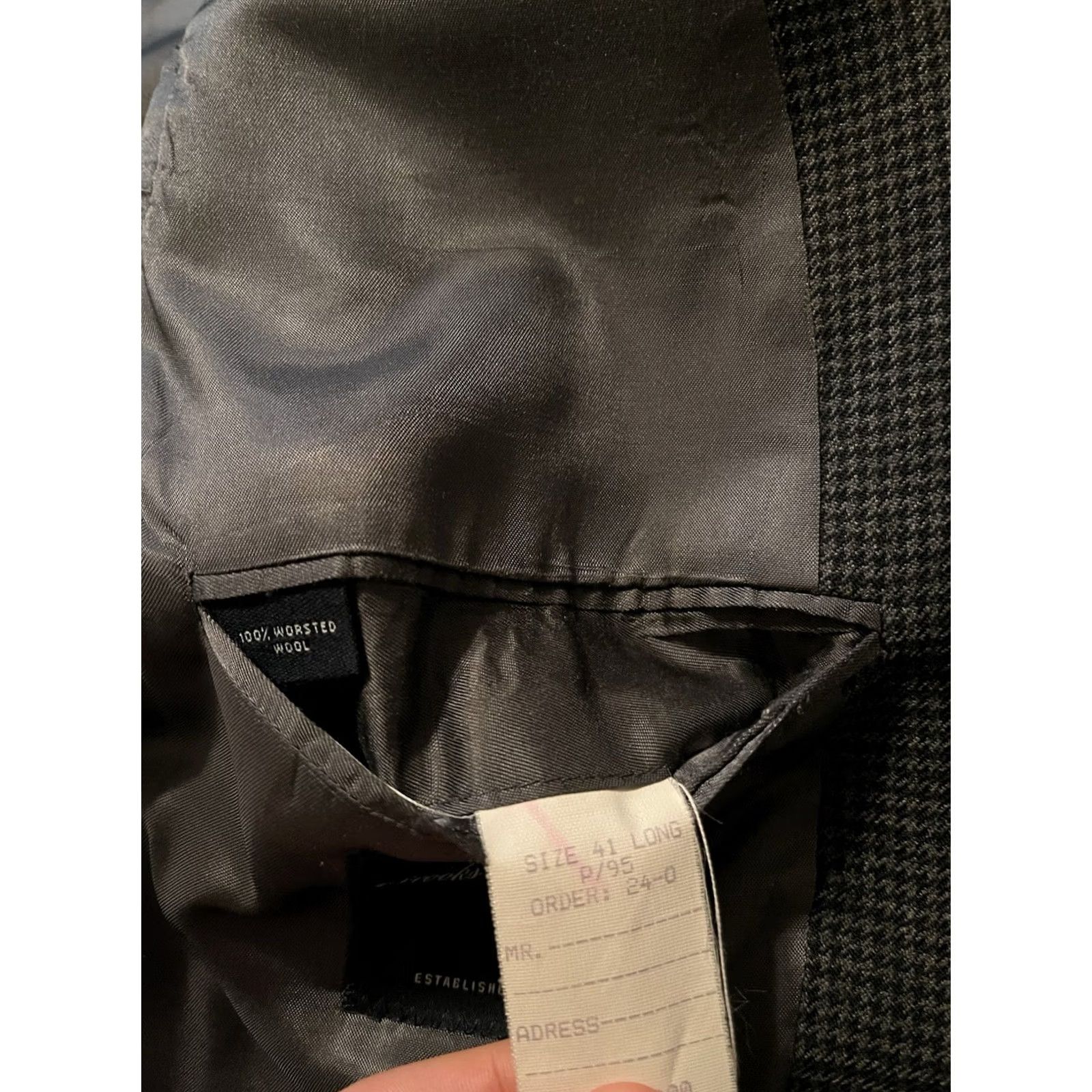 Brooks Brothers Brooks Brothers Blazer Jacket Coat Gray Wool Houndstooth Plaid Mens 41L Size 42R - 5 Thumbnail